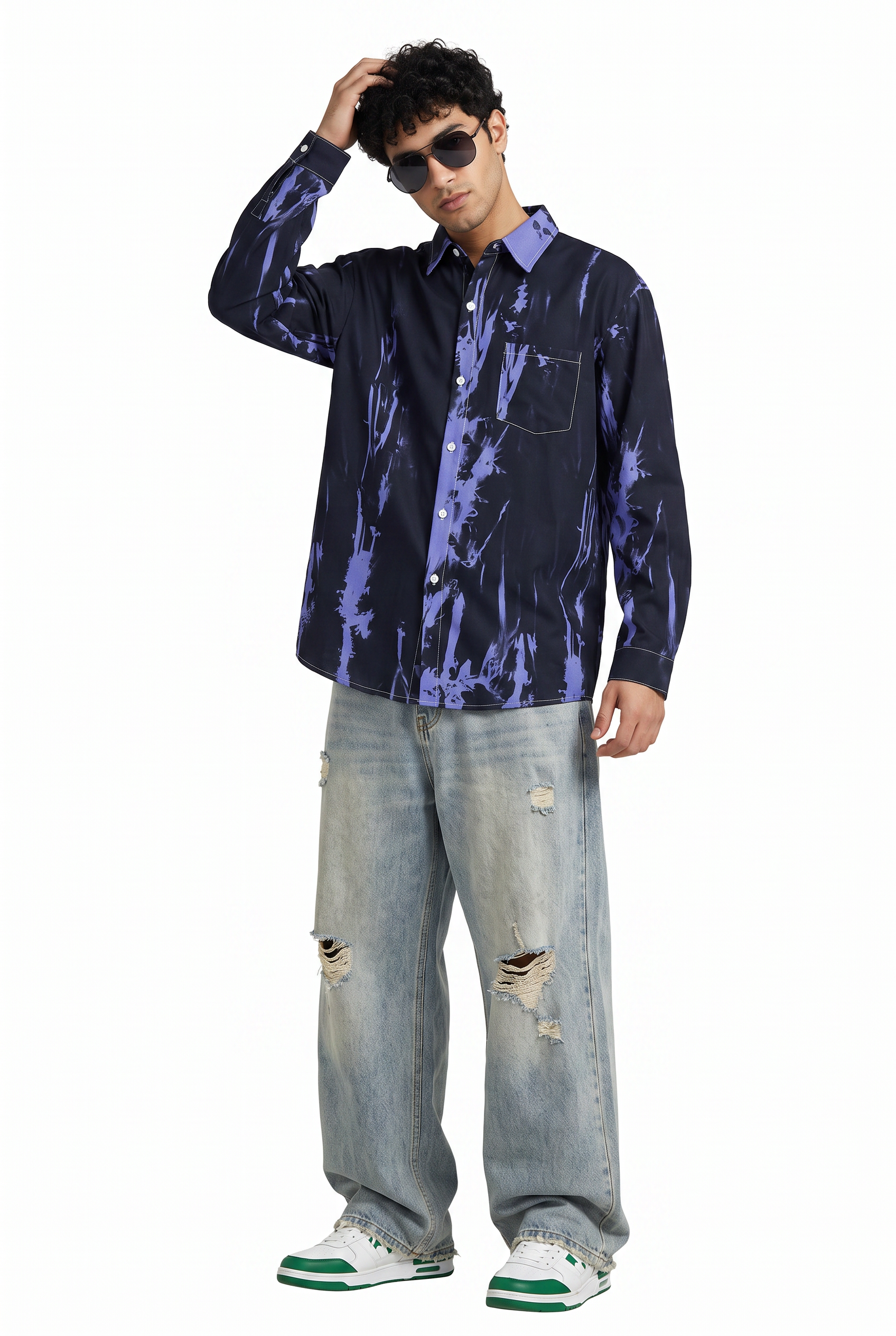 Sky Blue Chest Pocket Casual Shirt