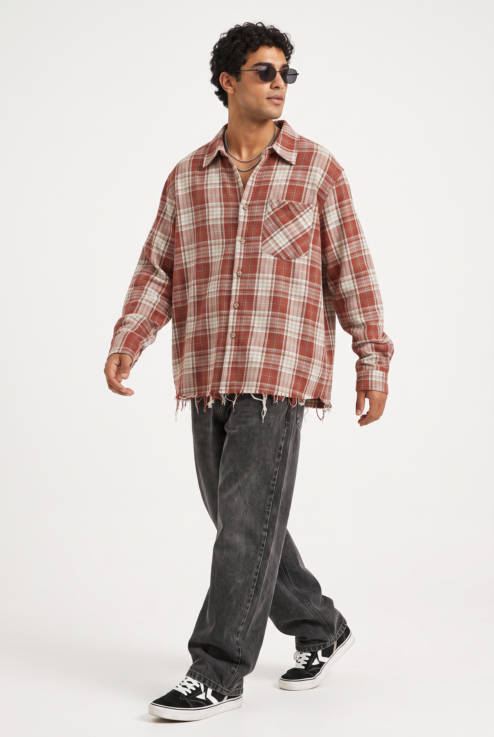 Red Chest Pocket Casual Shirt