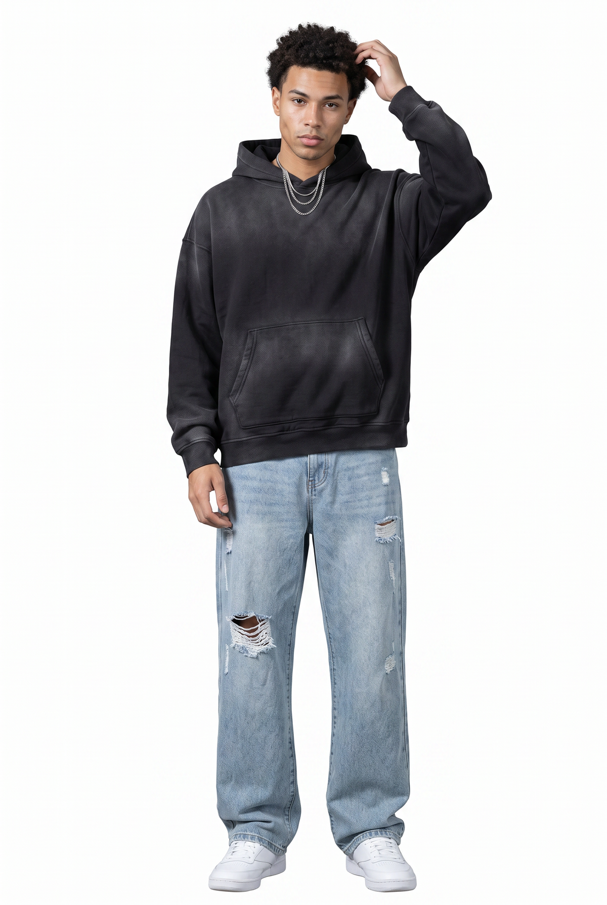 Washed Black Oversized Hoodie
