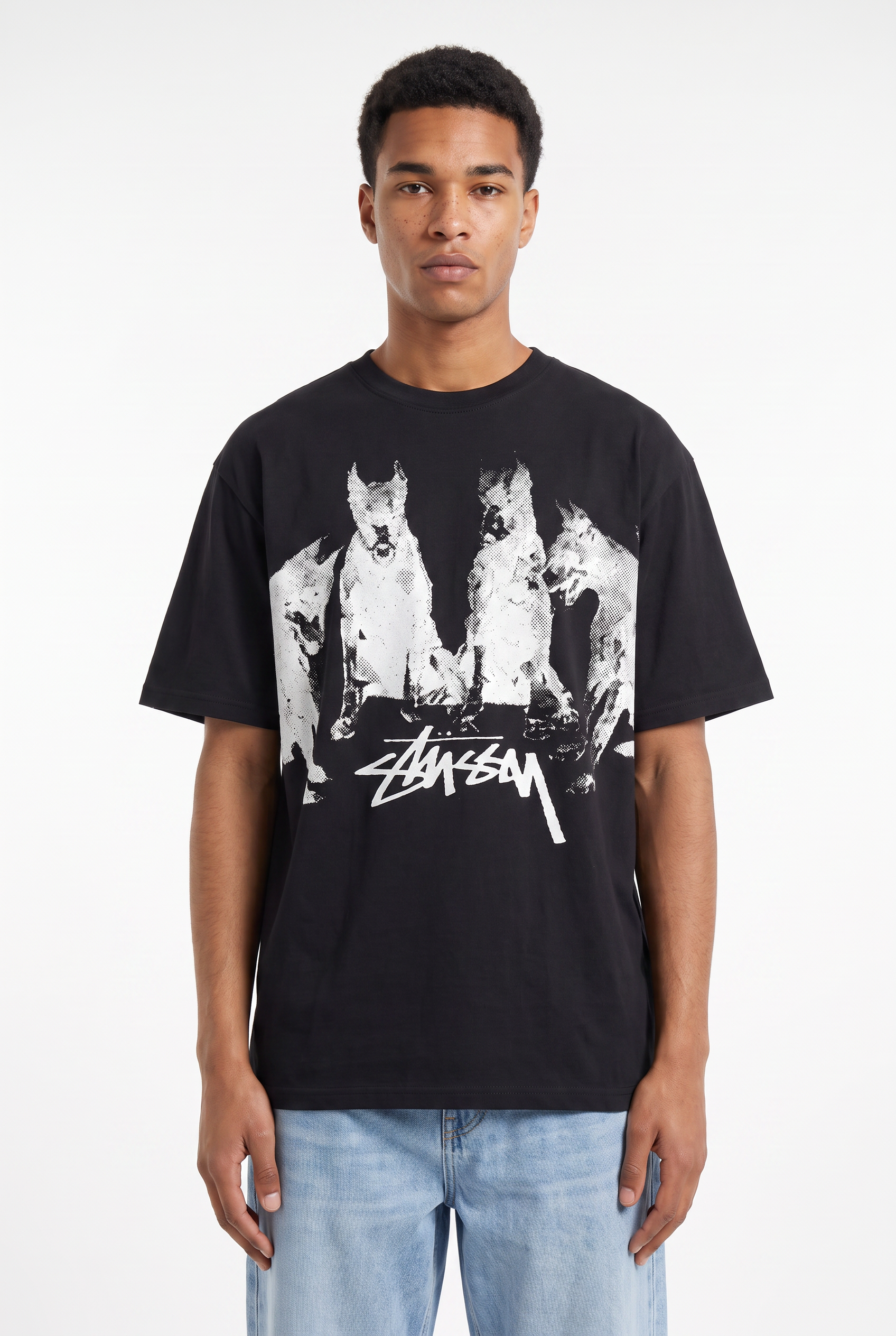 Black Oversized Crew Neck Tee