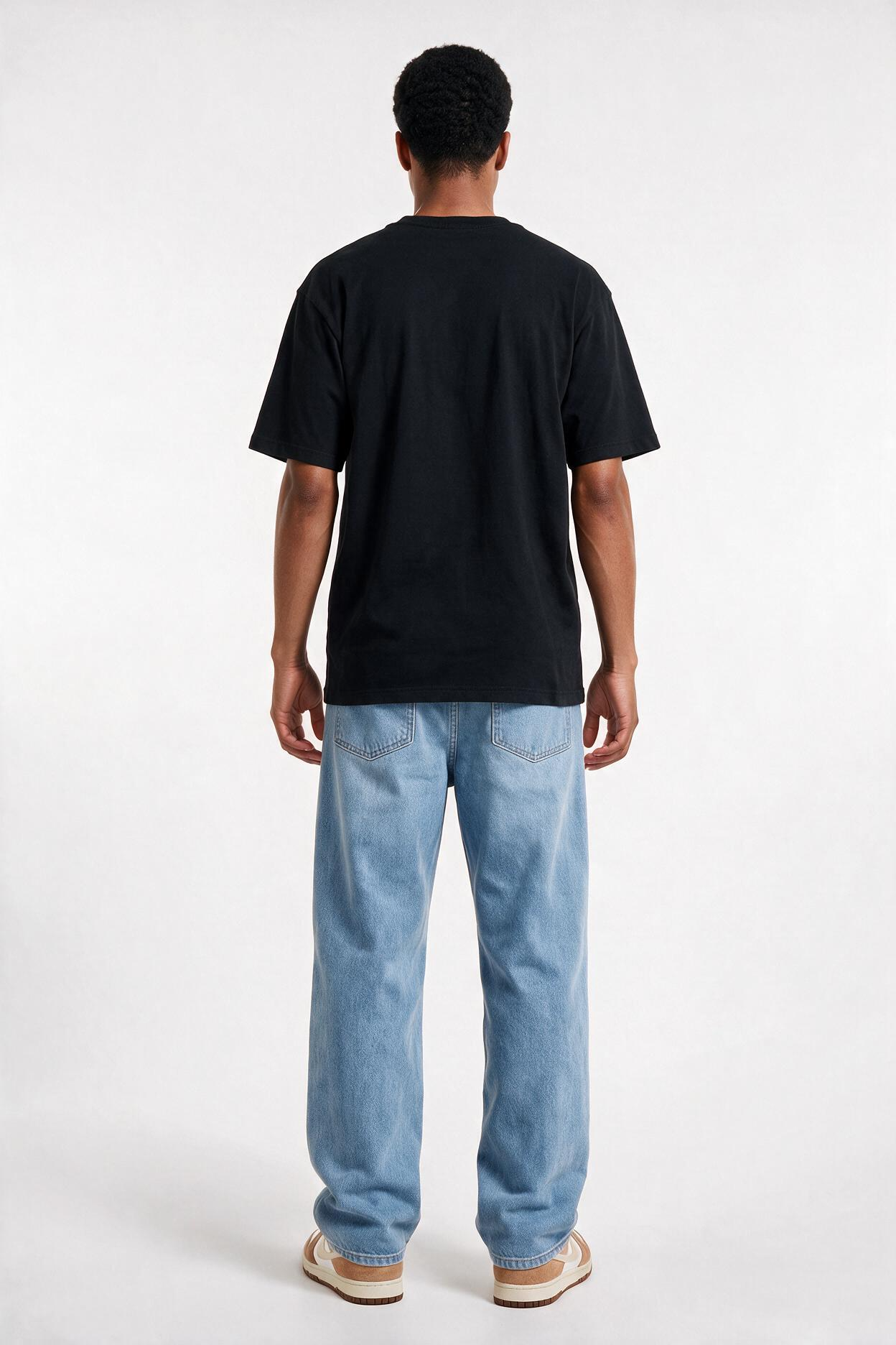 Black Oversized Crew Neck Tee