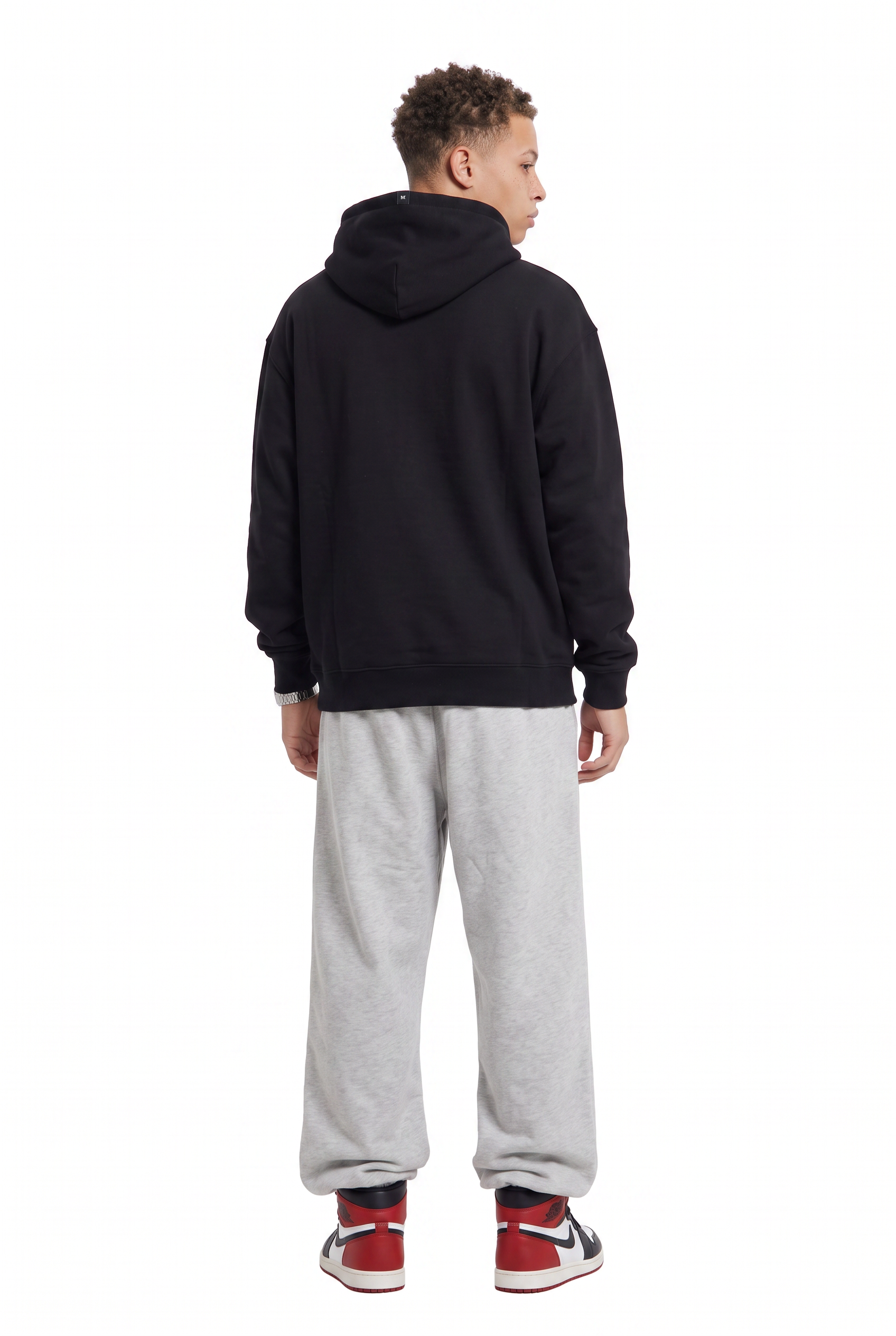 Black Oversized Drawstring Hoodie