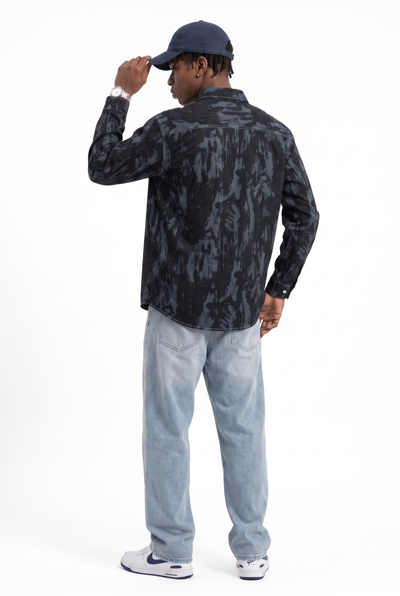 Black Chest Pocket Casual Shirt