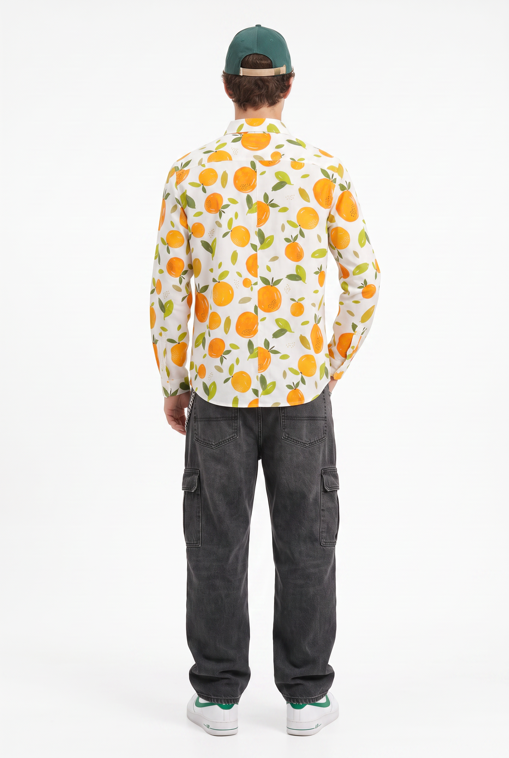 Orange Chest Pocket Casual Shirt