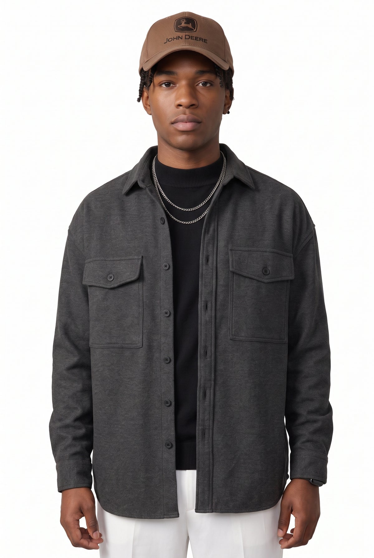 Brushed Charcoal Overshirt Jacket