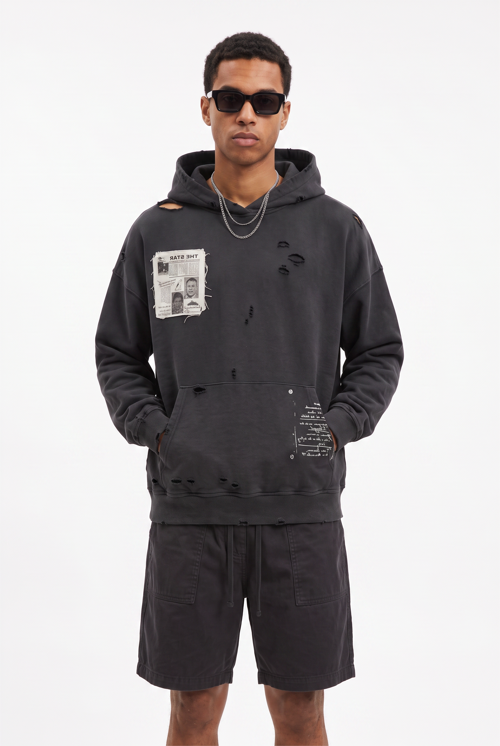 Grey Oversized Drawstring Hoodie