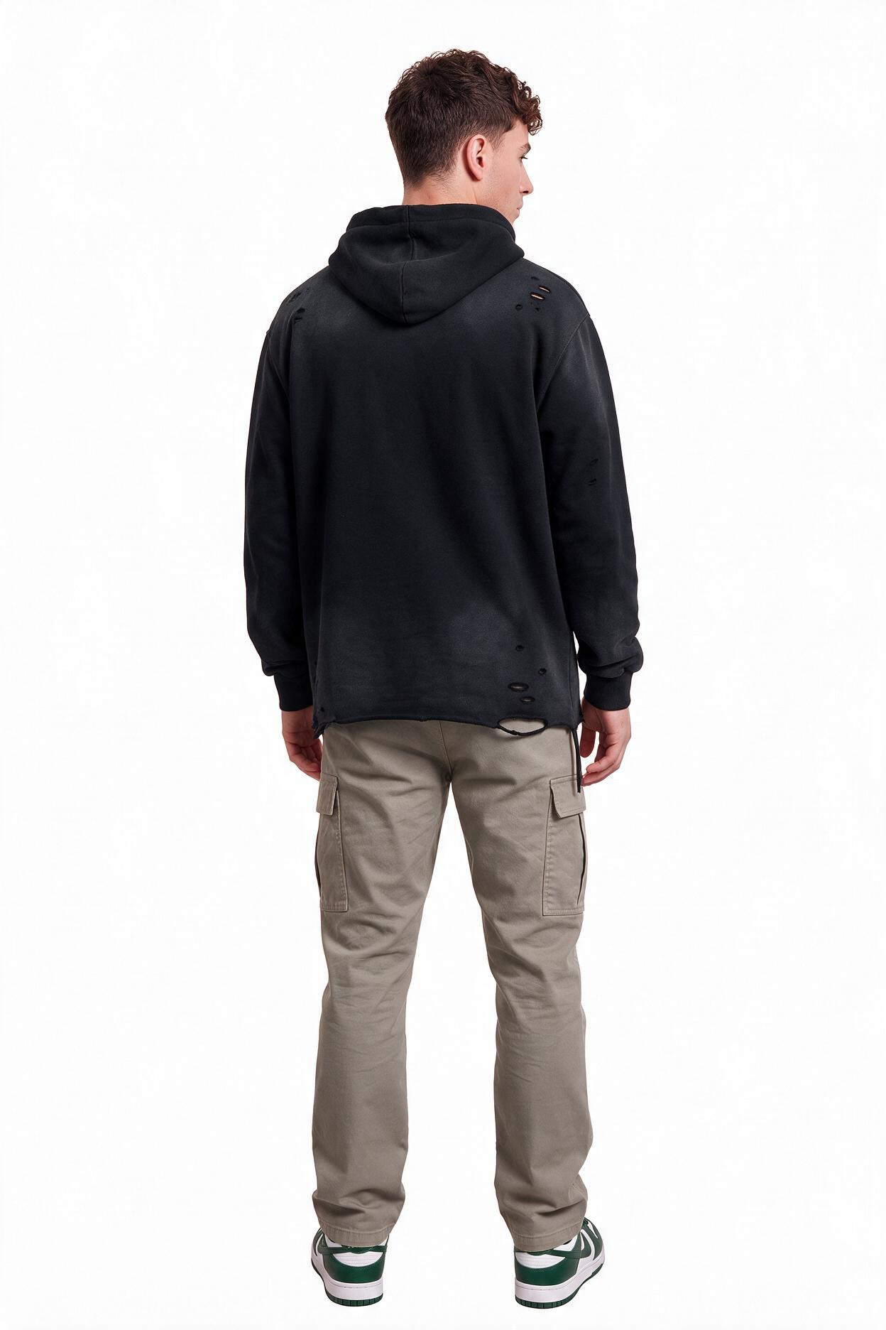 Black Oversized Drawstring Hoodie