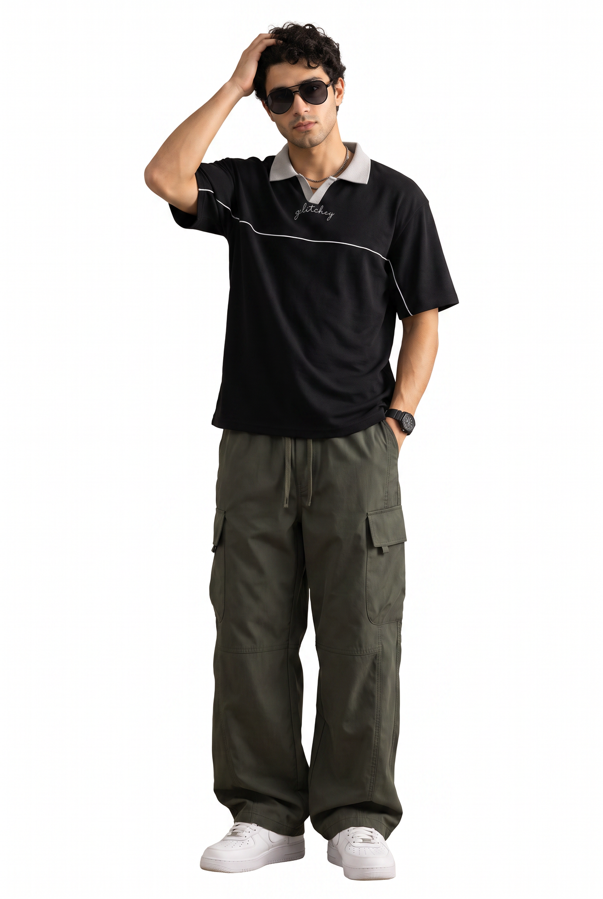 Relaxed Olive Cargo Trousers