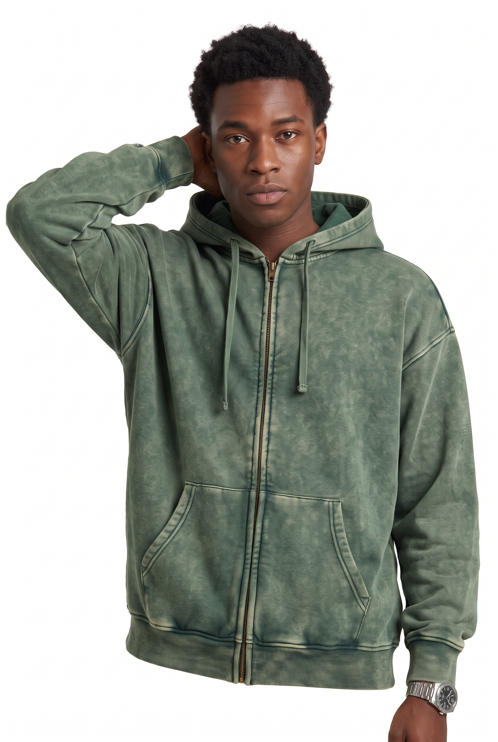 Olive Oversized Drawstring Hoodie