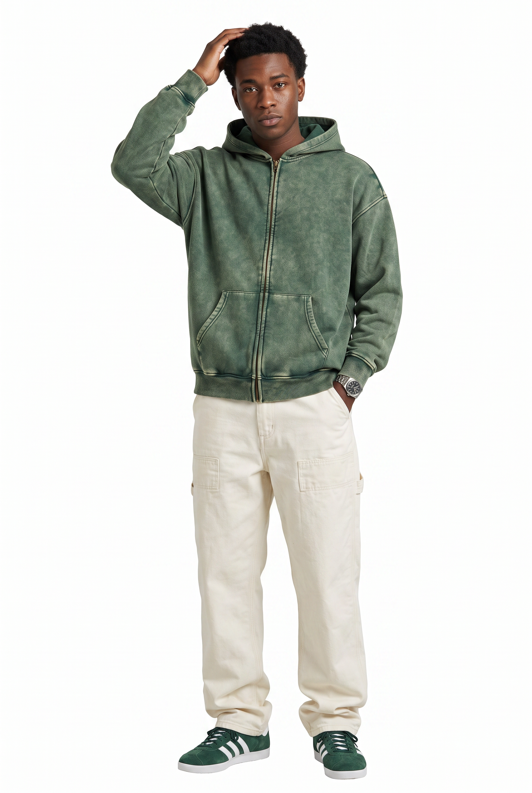 Olive Oversized Drawstring Hoodie