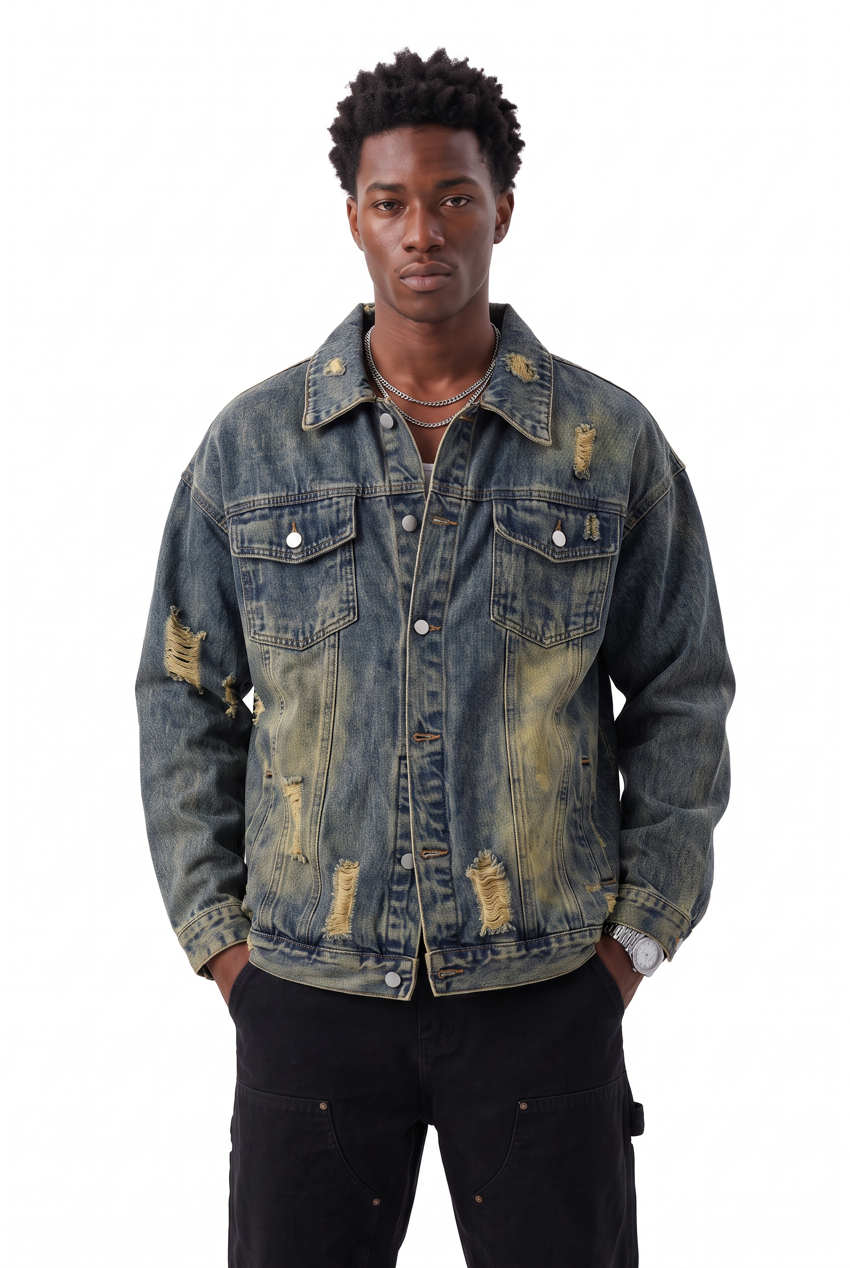 Navy Hooded Zip Jacket