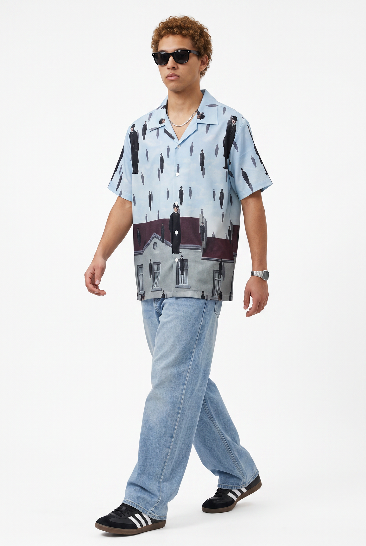 Art Print Blue Camp Shirt