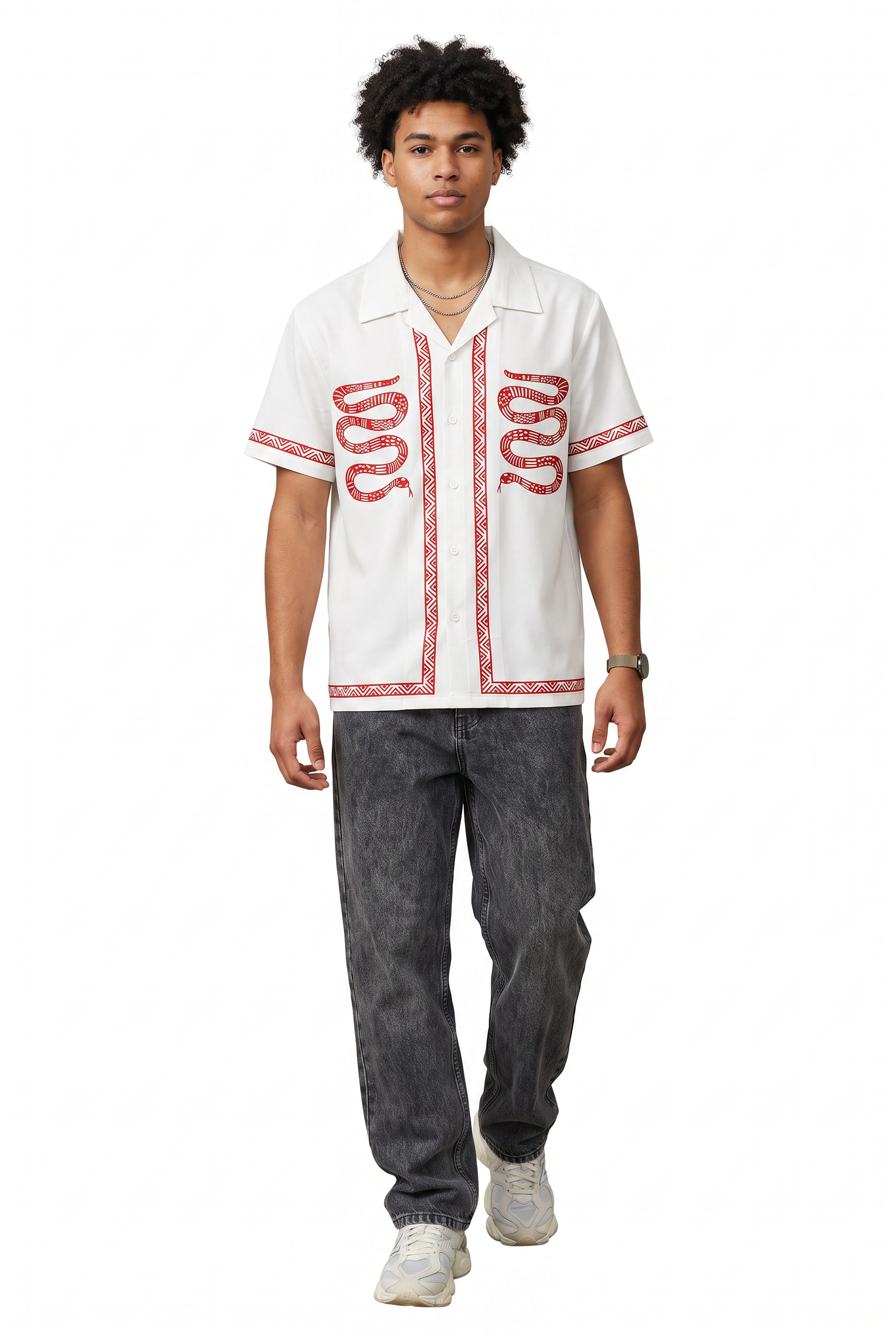 White Chest Pocket Casual Shirt