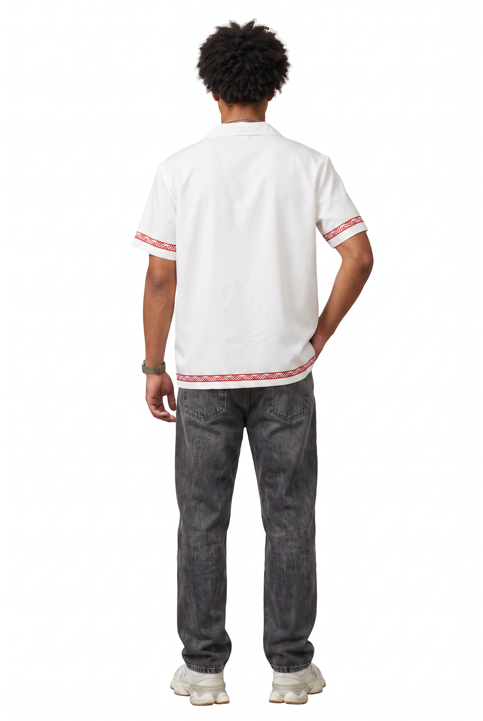 White Chest Pocket Casual Shirt