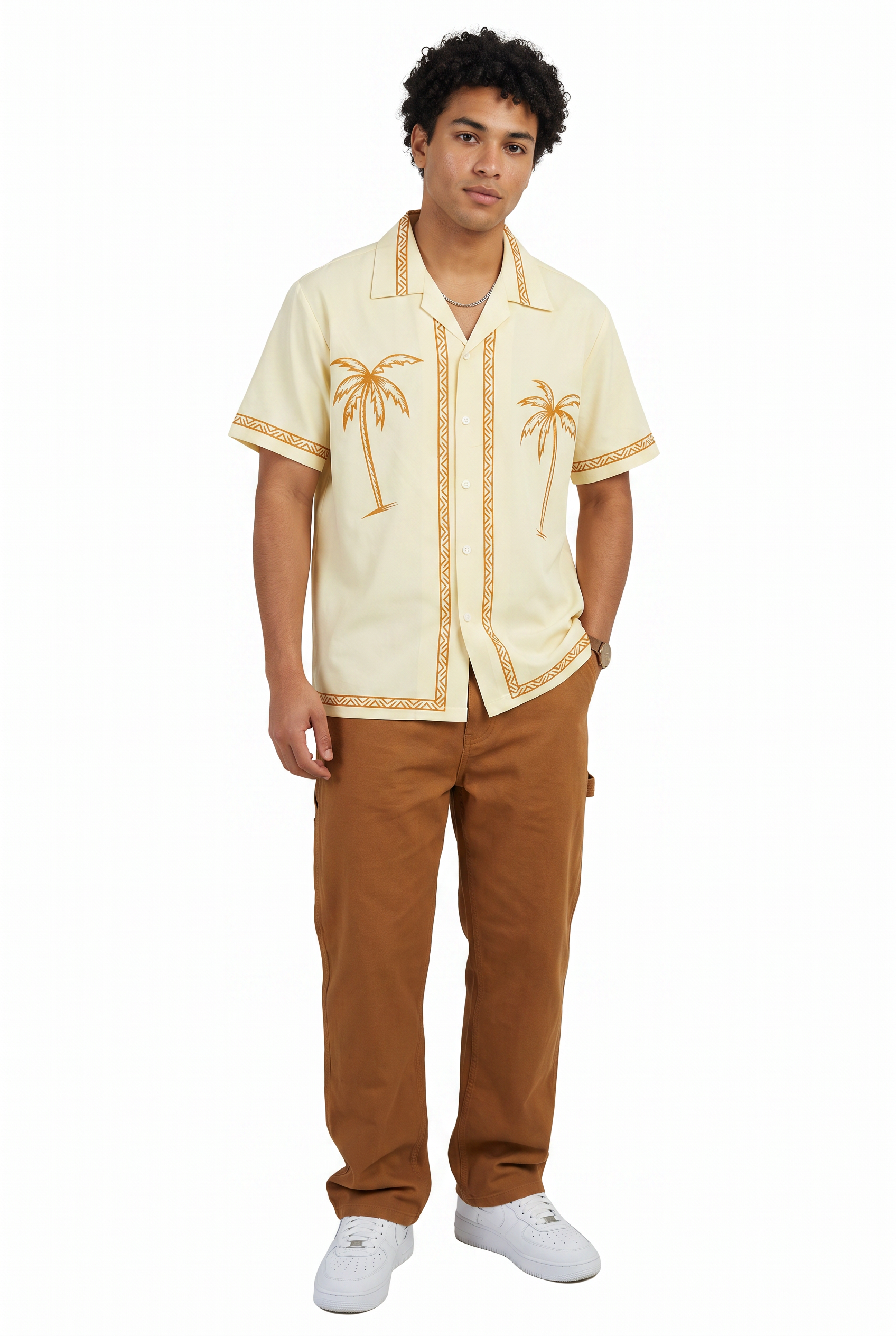 Yellow Chest Pocket Casual Shirt