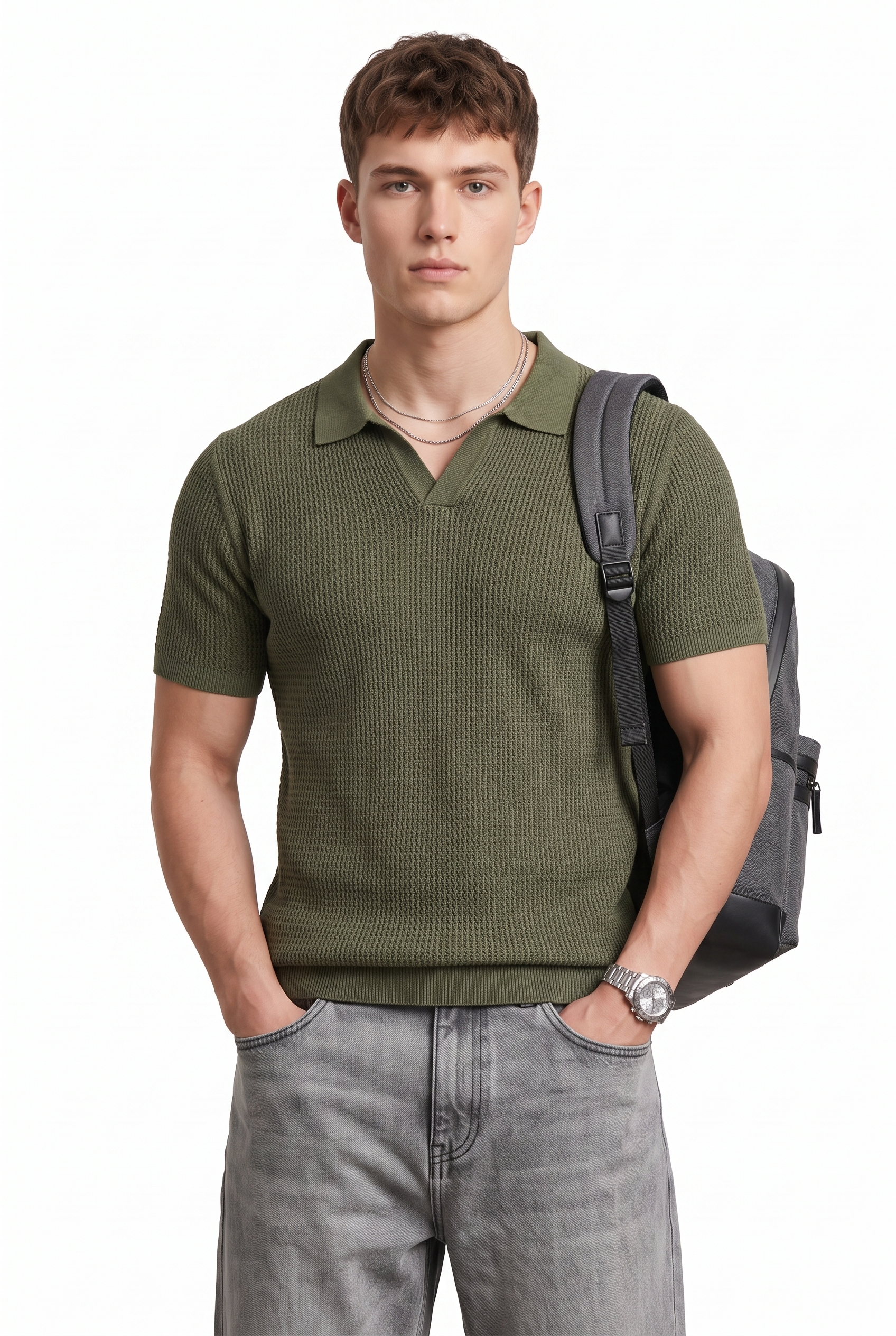 Olive Dropped Shoulder Oversized Tee