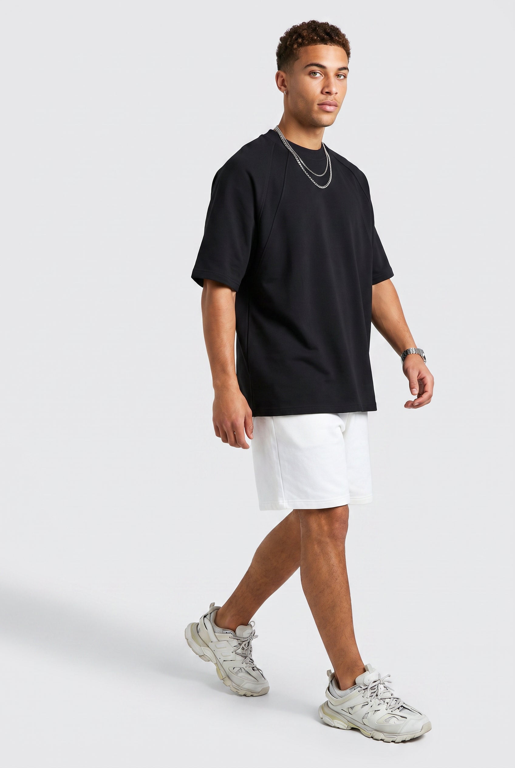 Black Oversized Crew Neck Tee