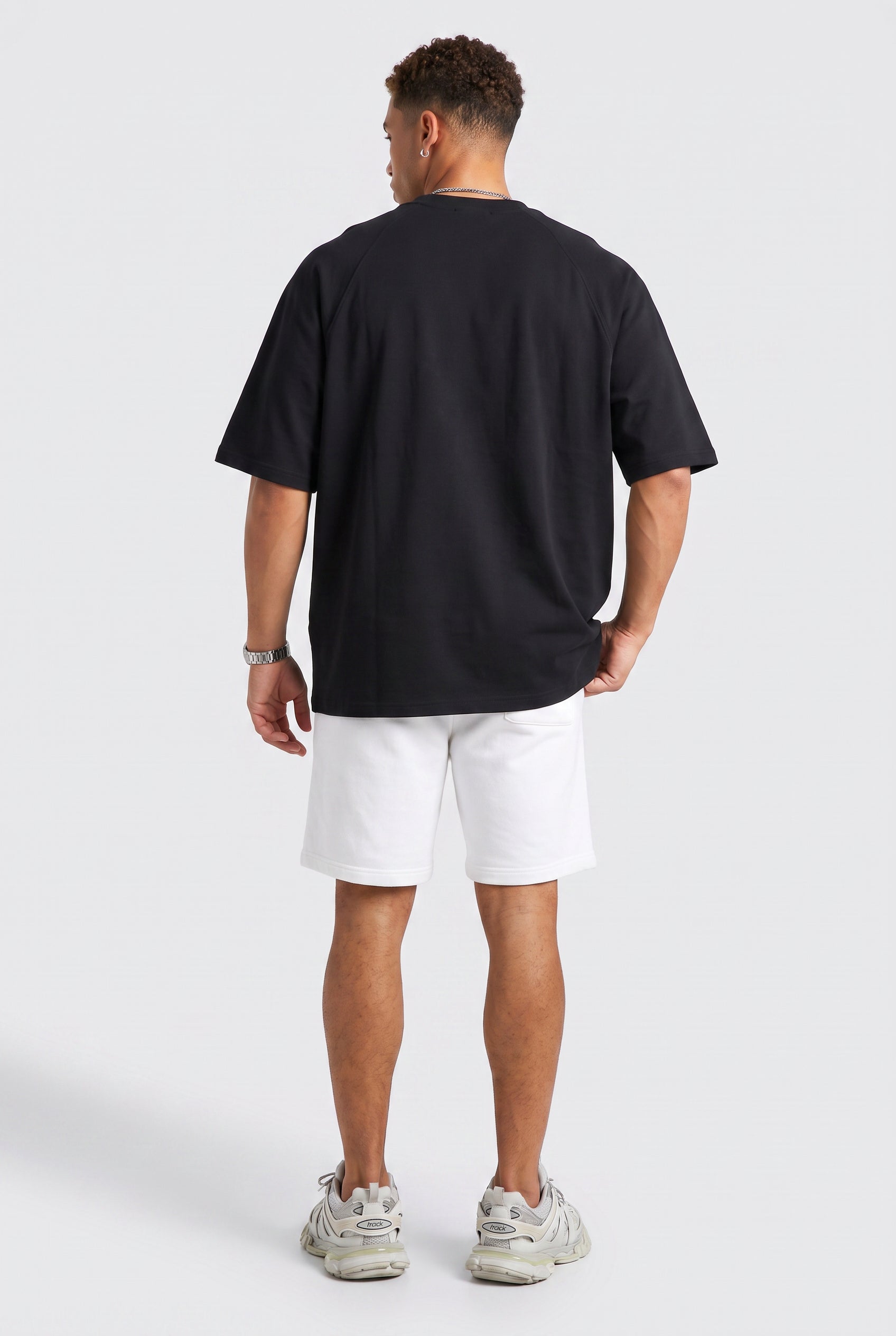 Black Oversized Crew Neck Tee