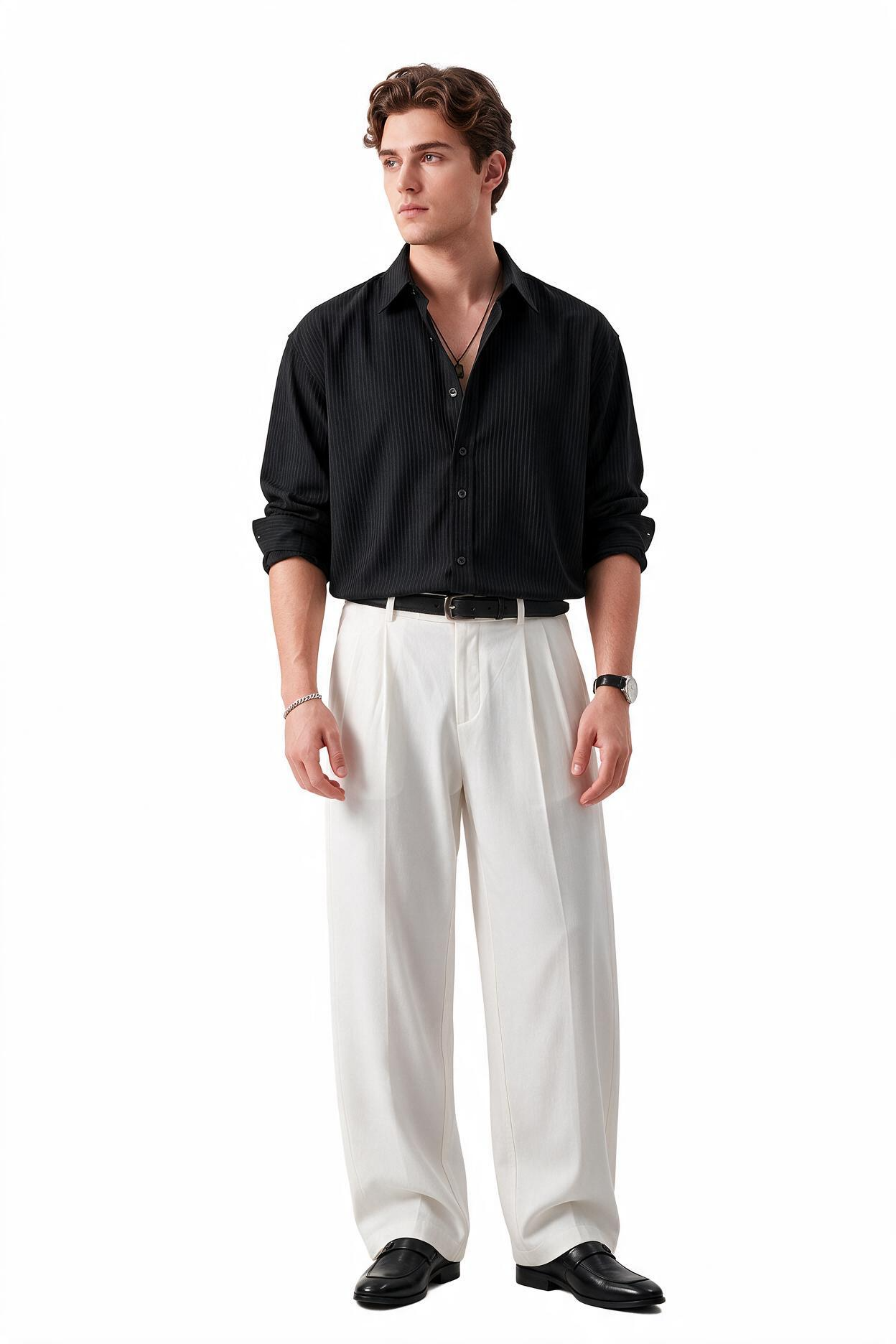 Black Chest Pocket Casual Shirt