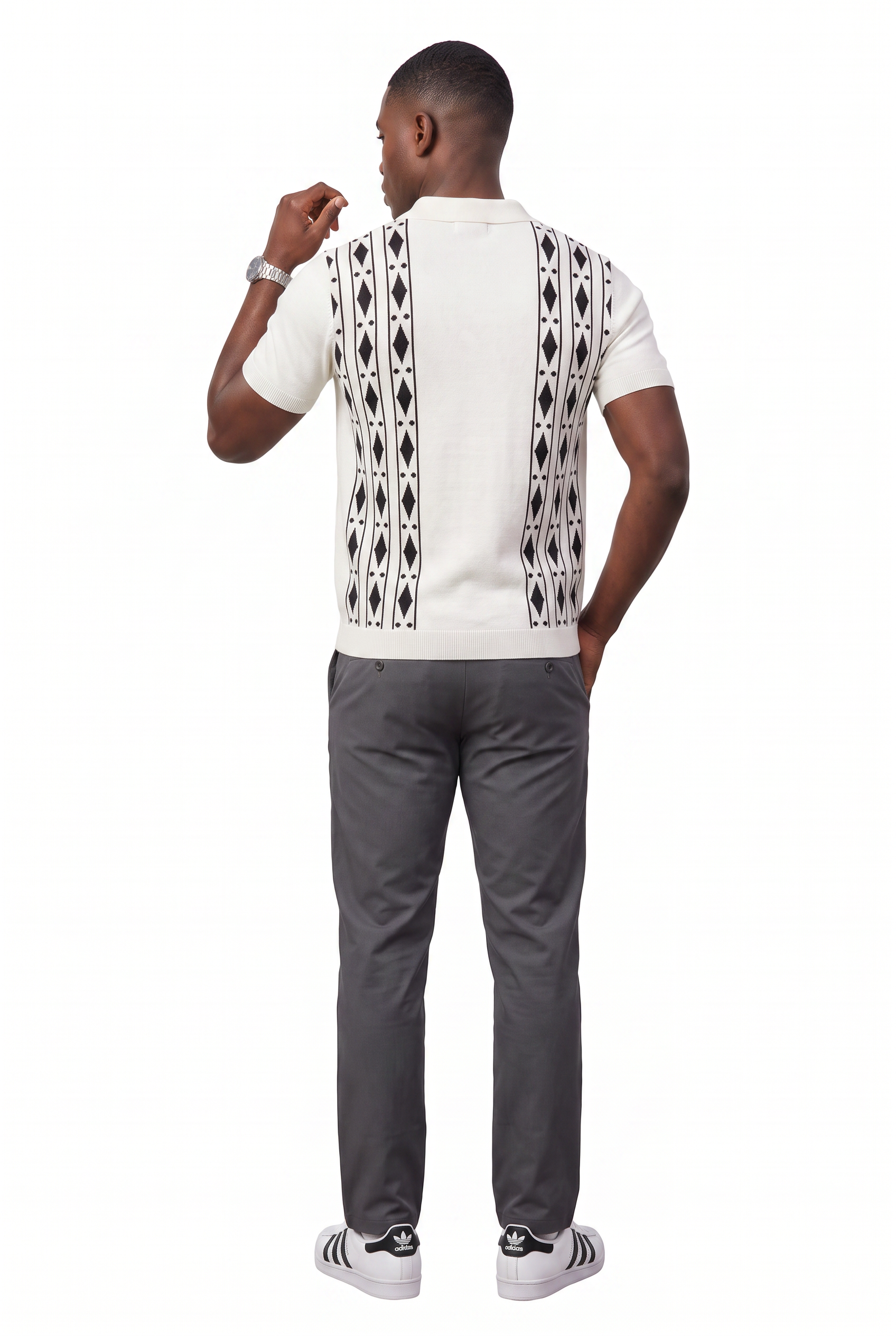 Grey Flat-Front Slim Formal Trousers