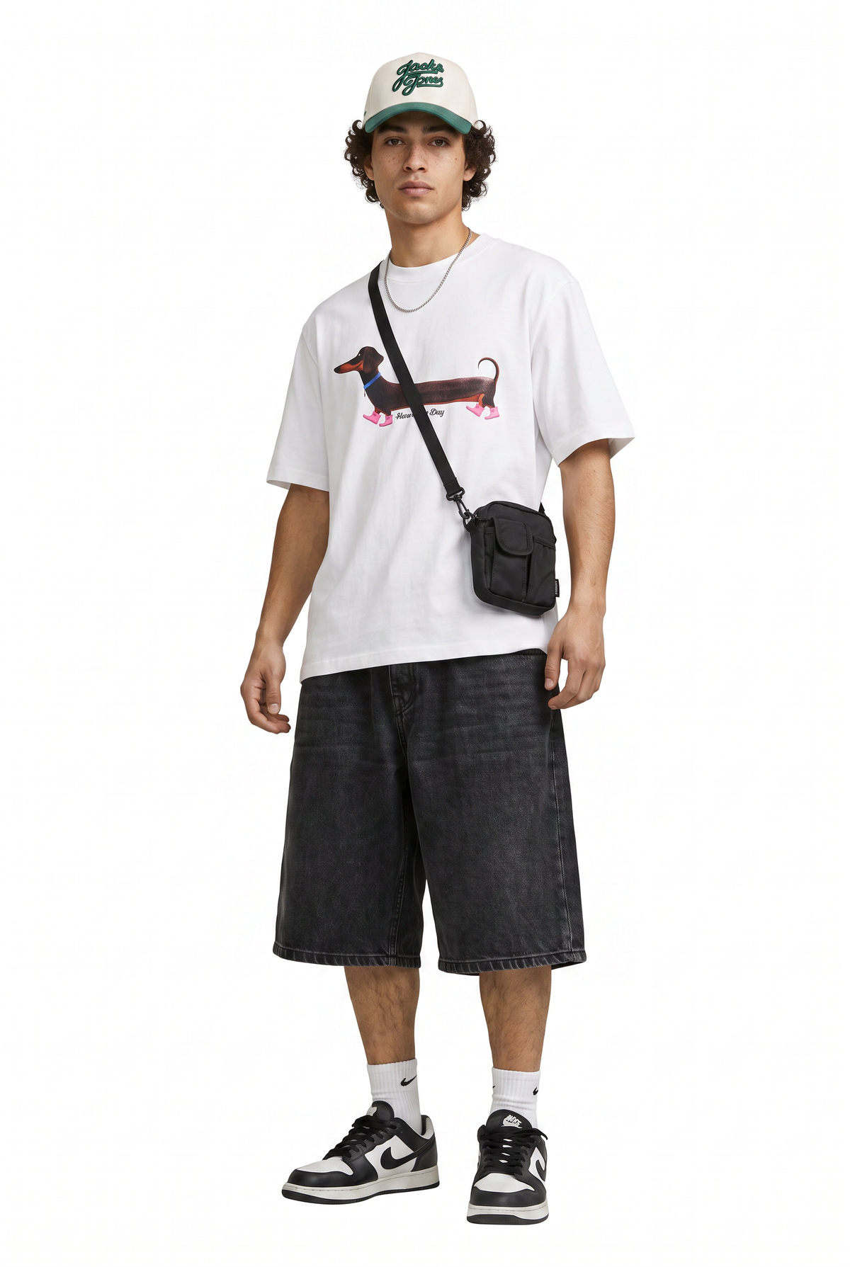 White Oversized Graphic Print Tee