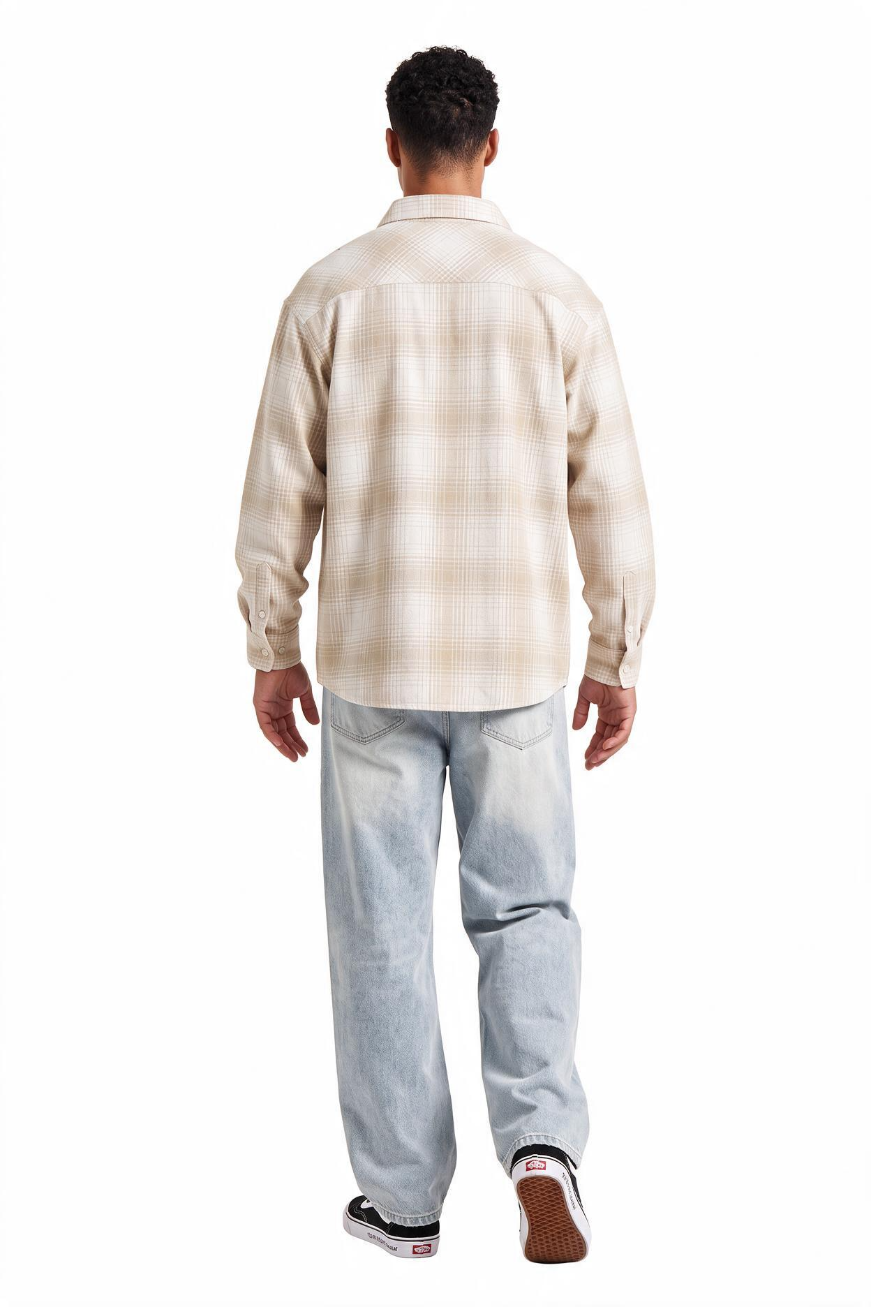 Cream Chest Pocket Casual Shirt