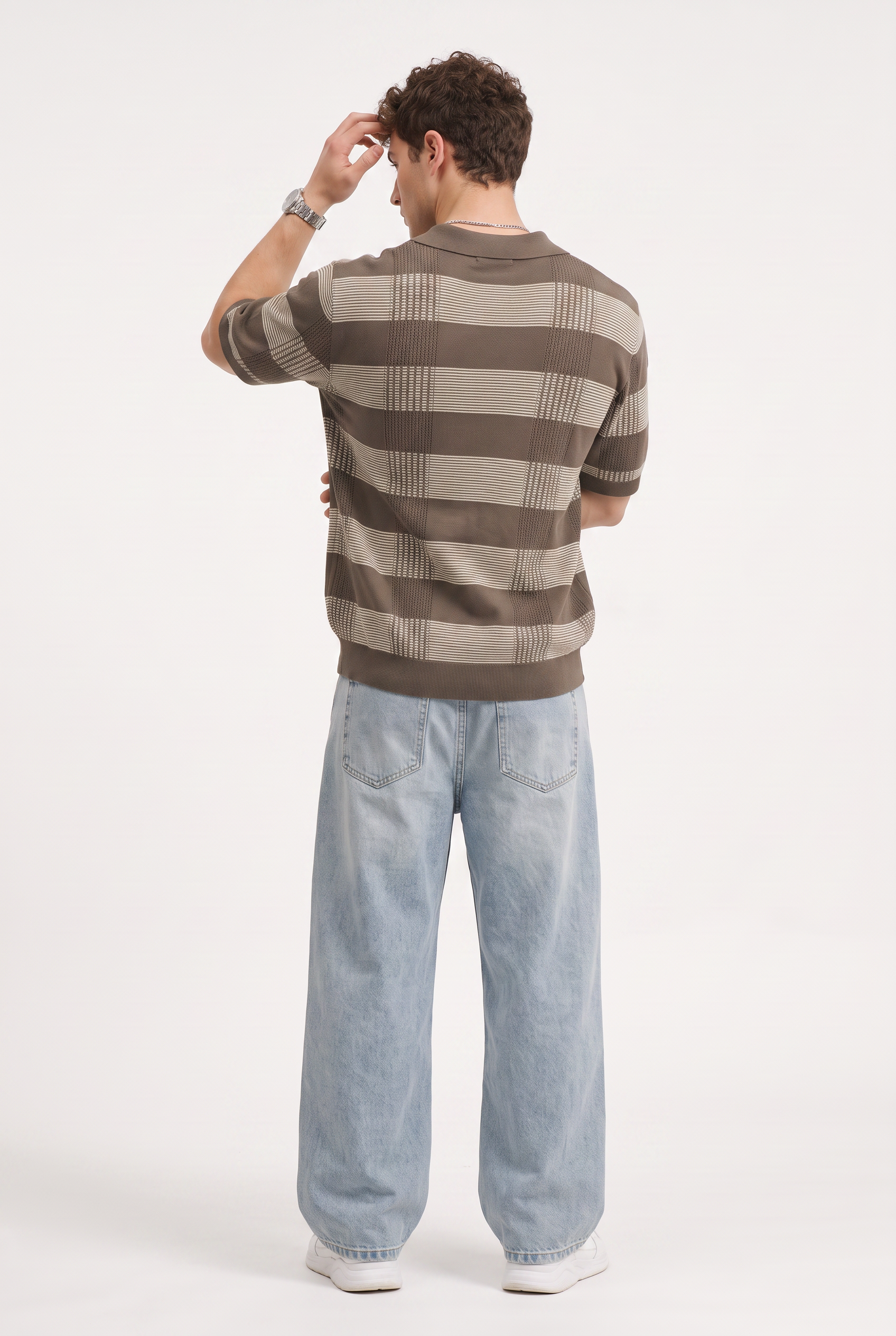 Brown Dropped Shoulder Oversized Tee