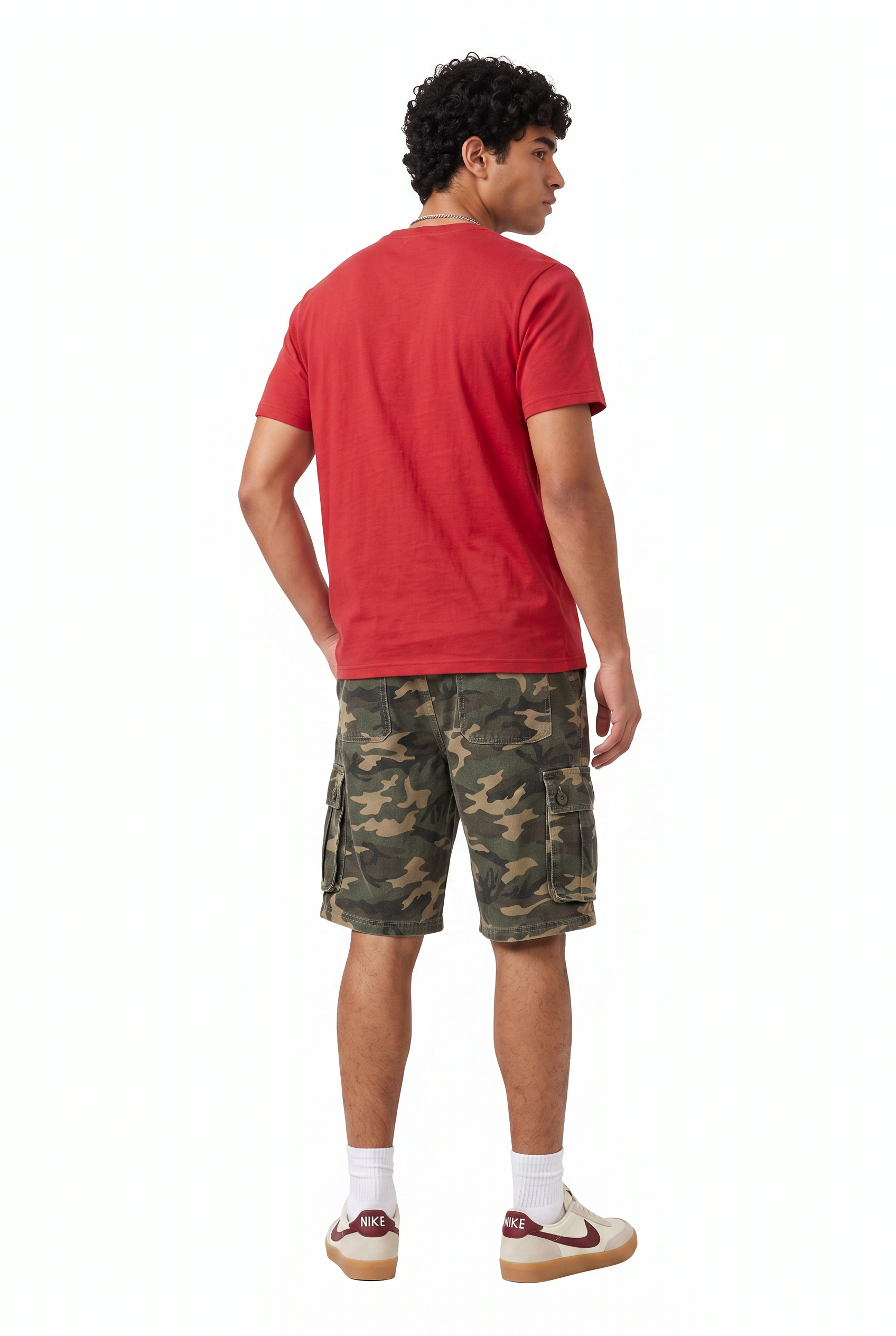 Olive Drawstring Regular Shorts