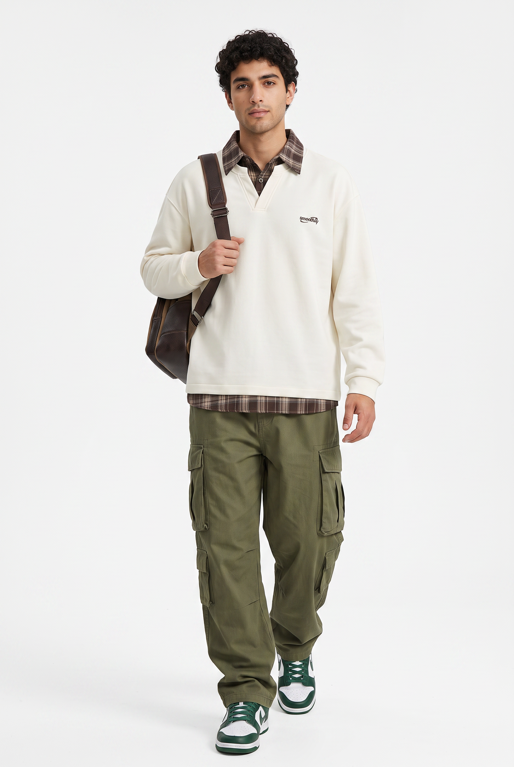 Cream Ribbed Oversized Sweatshirt