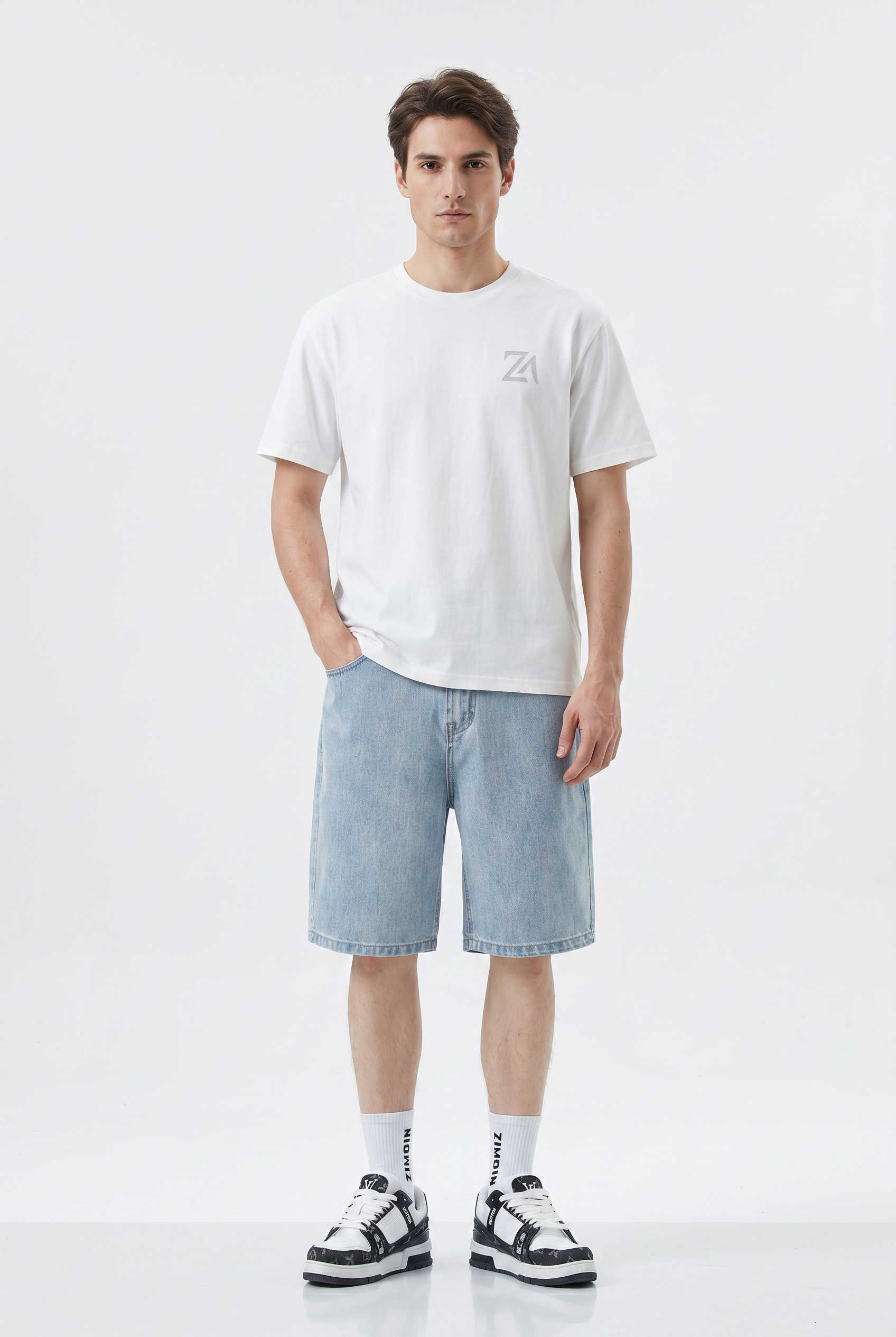 Blue Relaxed Cargo Shorts