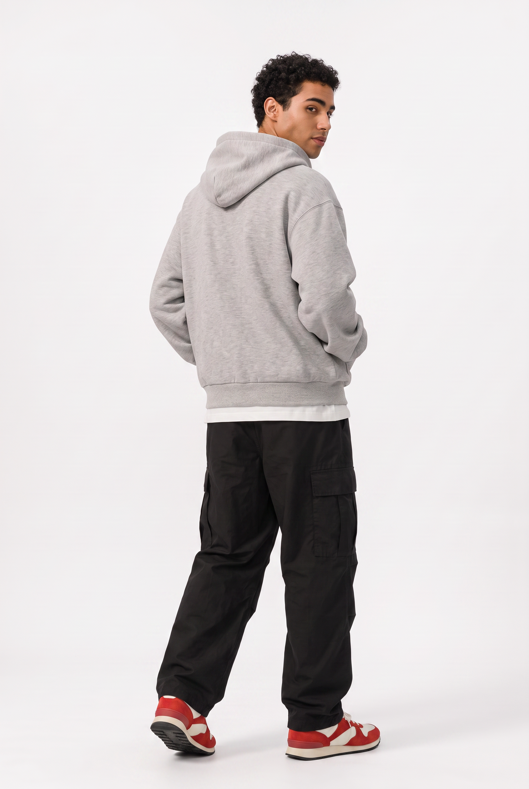 Grey Oversized Drawstring Hoodie