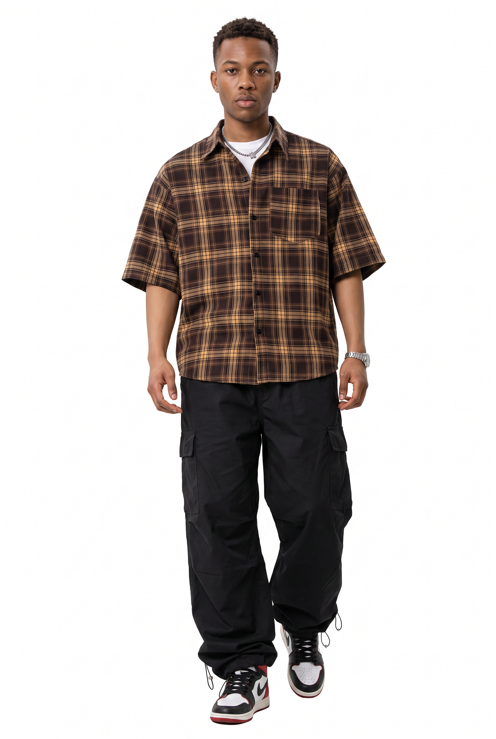 Brown Chest Pocket Casual Shirt