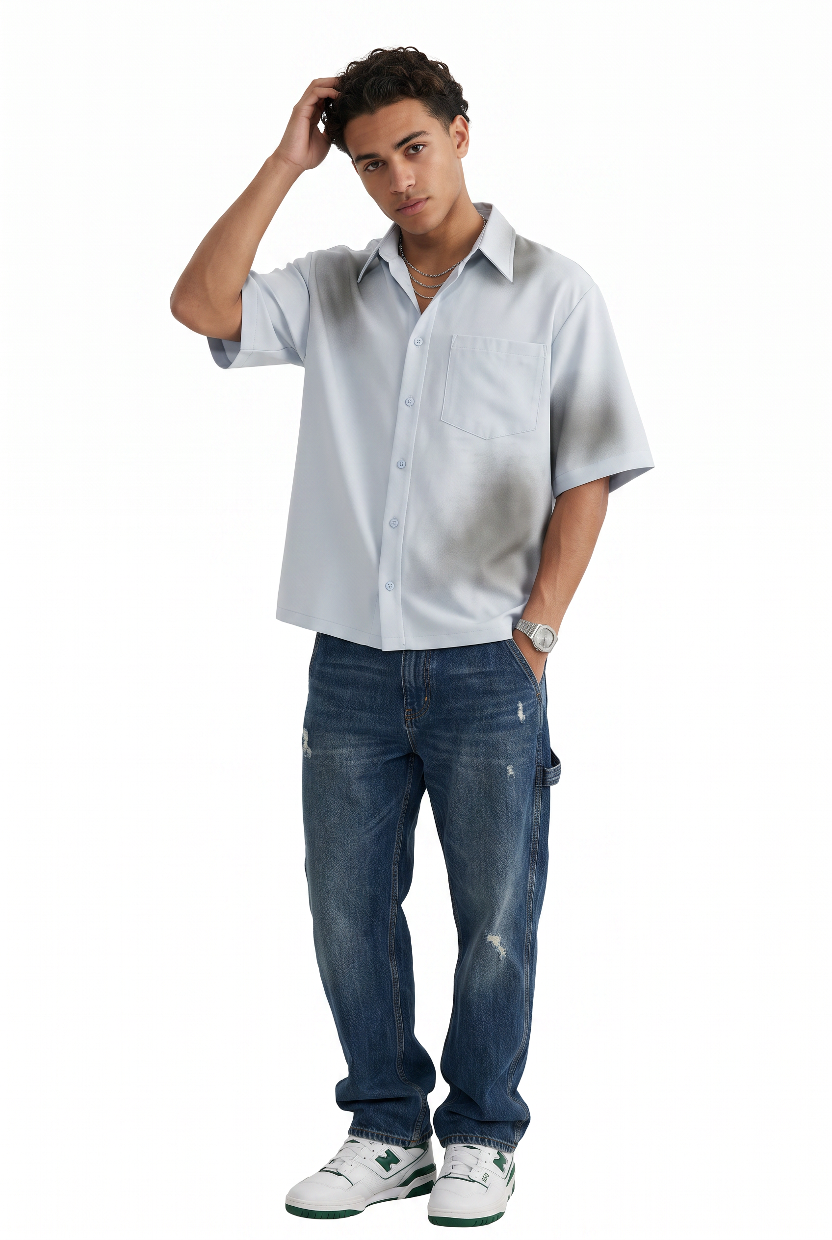 Sky Blue Chest Pocket Casual Shirt