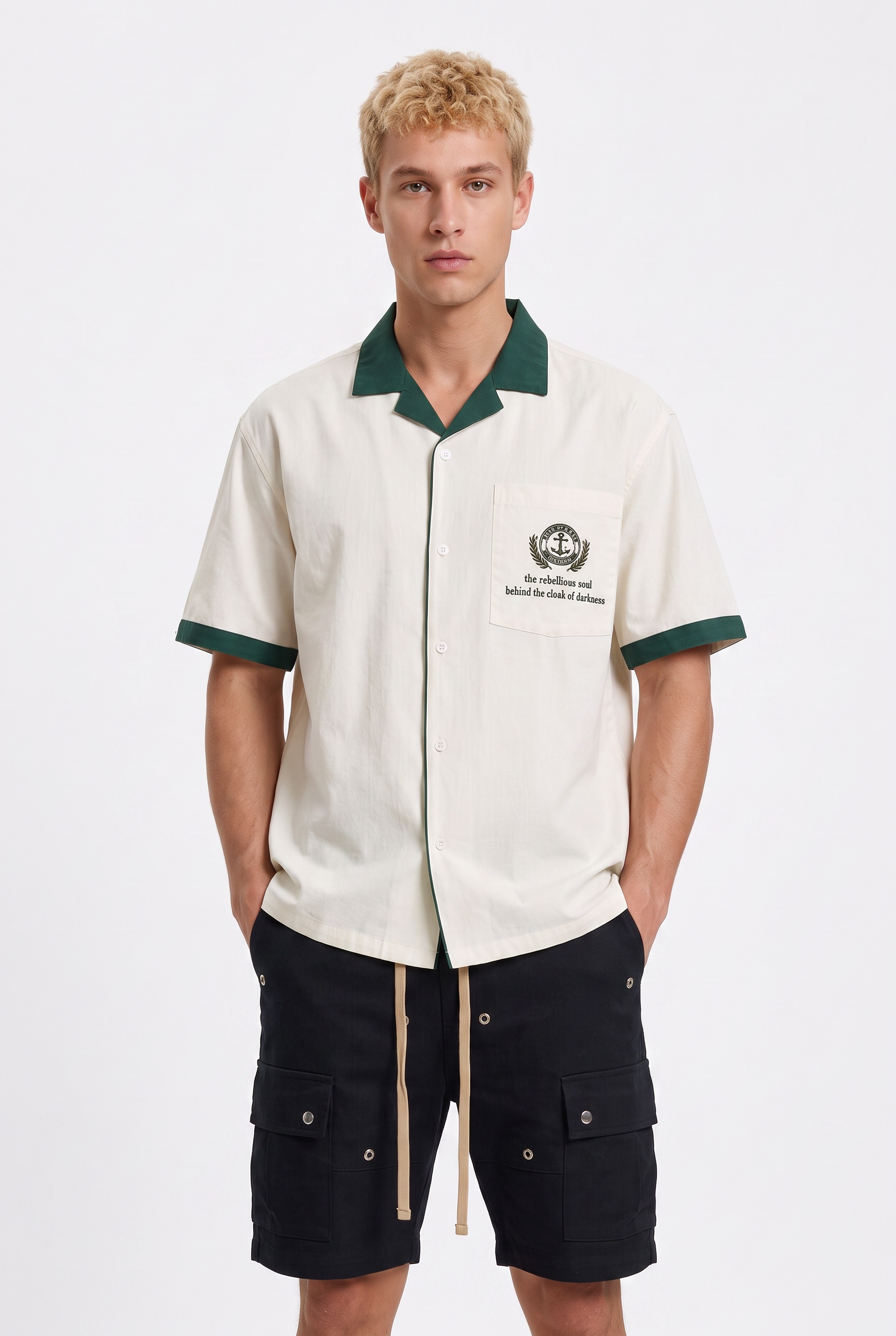 White Chest Pocket Casual Shirt