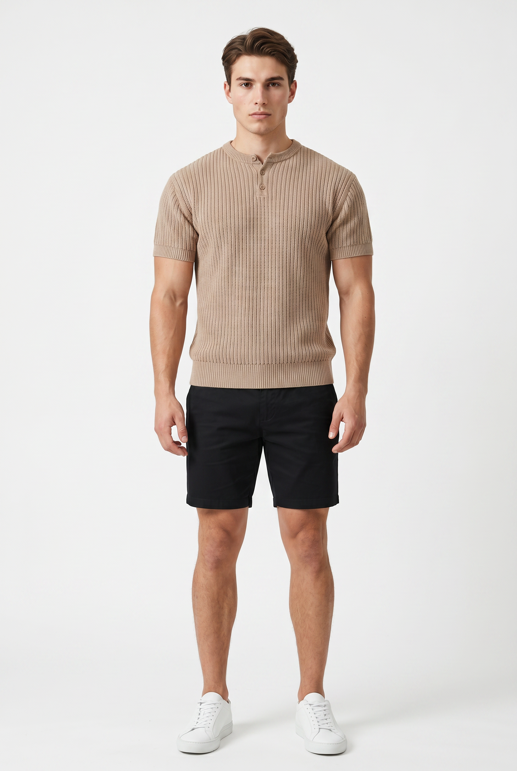 Beige Relaxed Drop Shoulder Tee