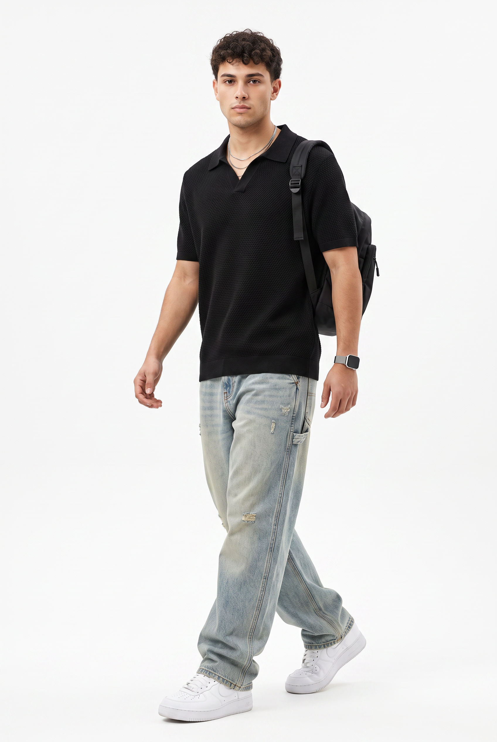 Black Oversized Crew Neck Tee