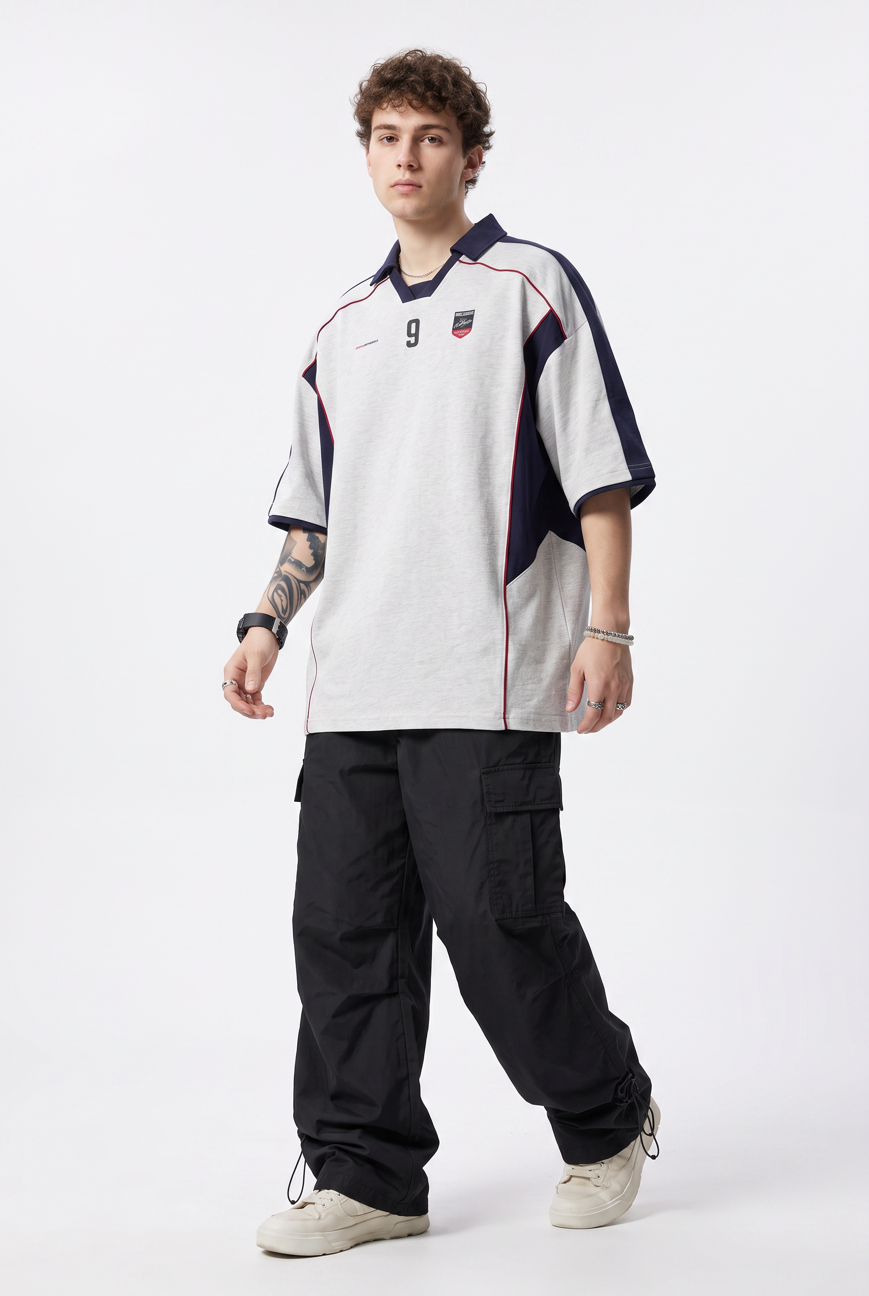Grey Dropped Shoulder Oversized Tee