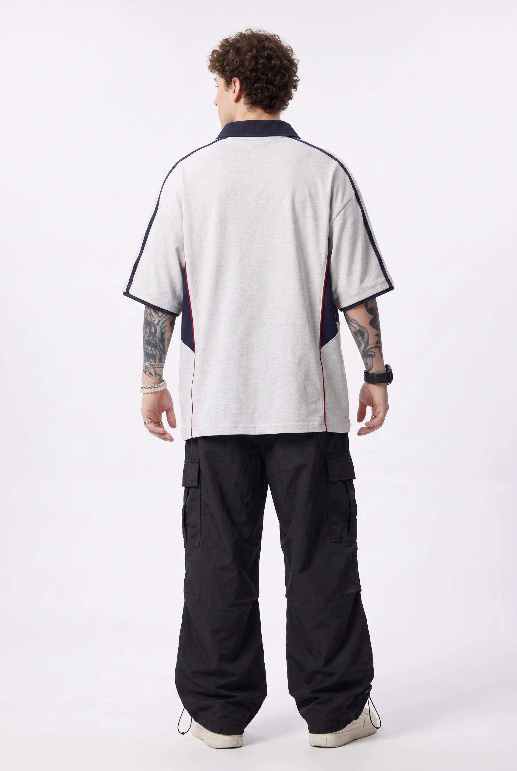 Grey Dropped Shoulder Oversized Tee
