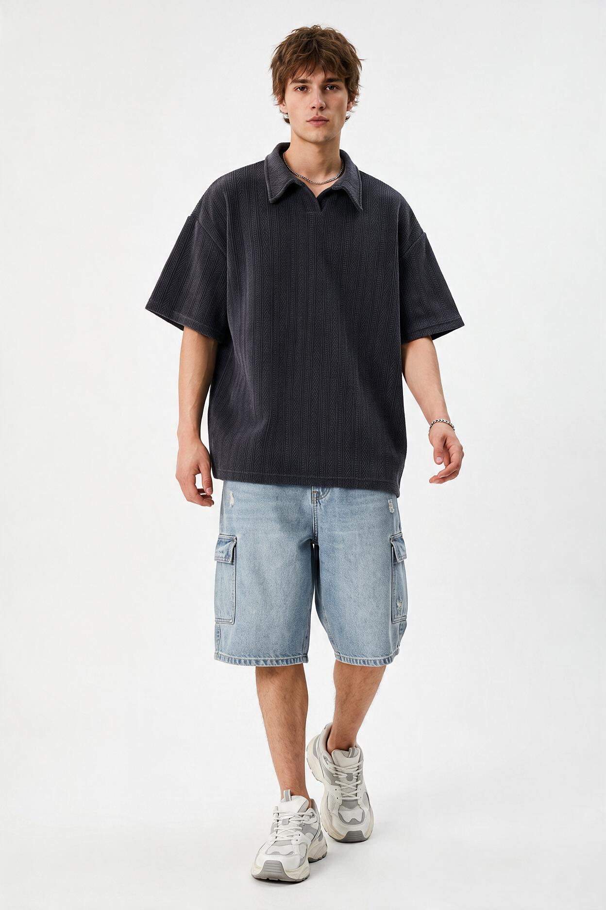 Grey Dropped Shoulder Oversized Tee