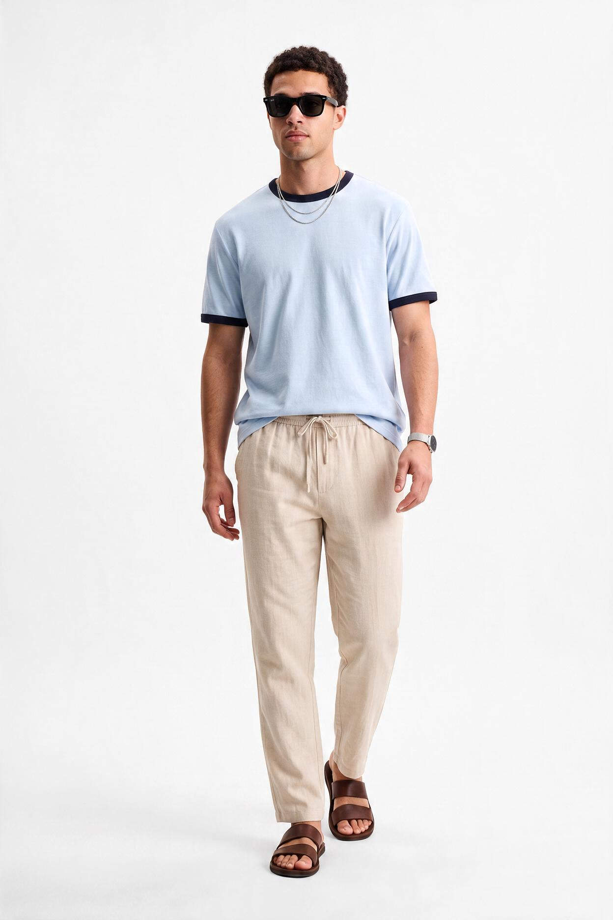 Sky Blue Oversized Crew Neck Tee