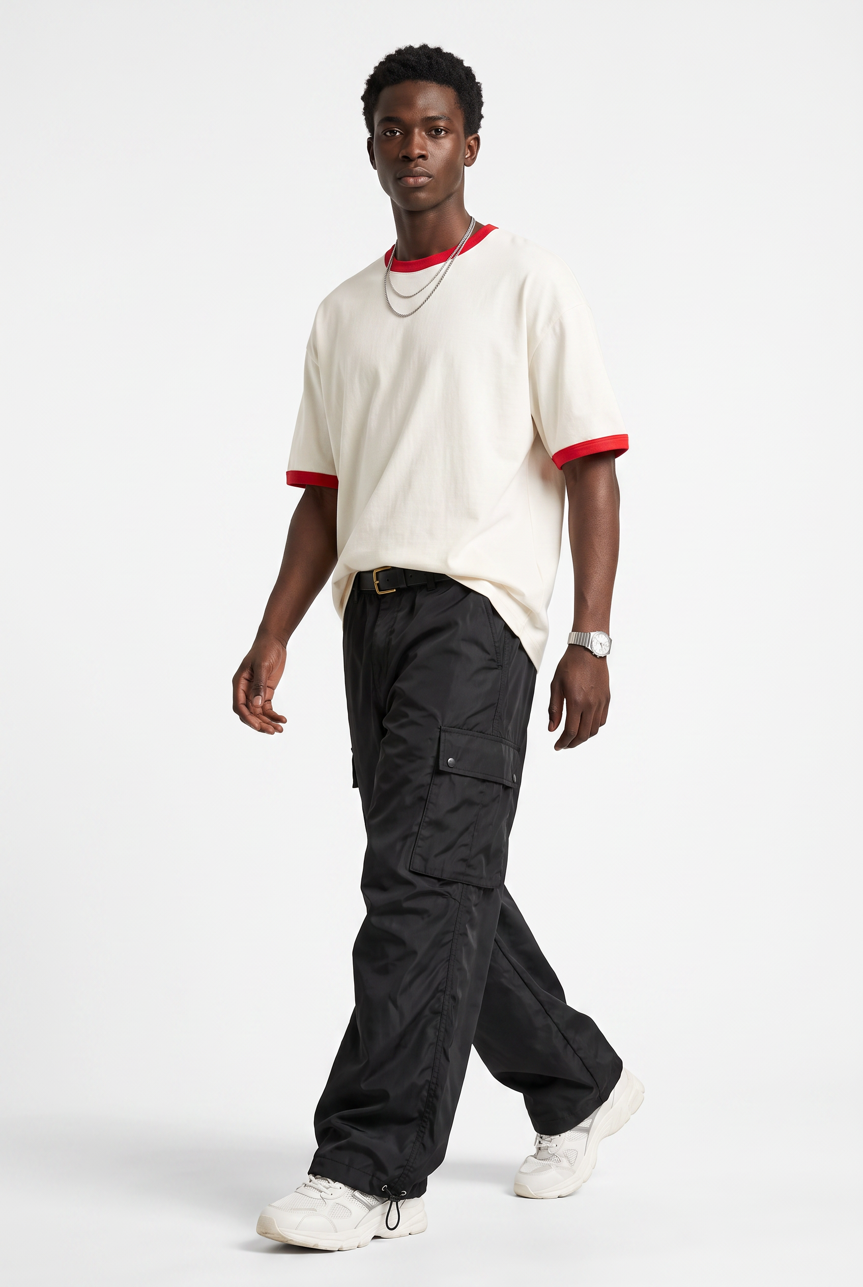 Cream Dropped Shoulder Oversized Tee