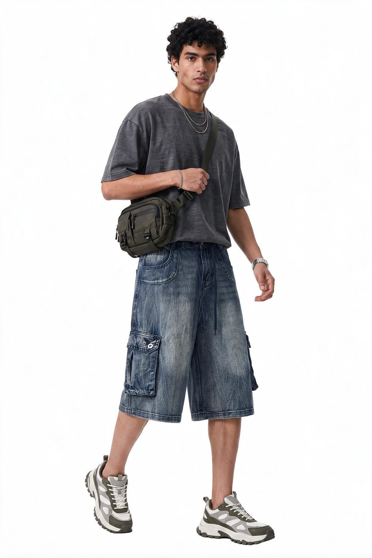 Navy Drawstring Regular Shorts