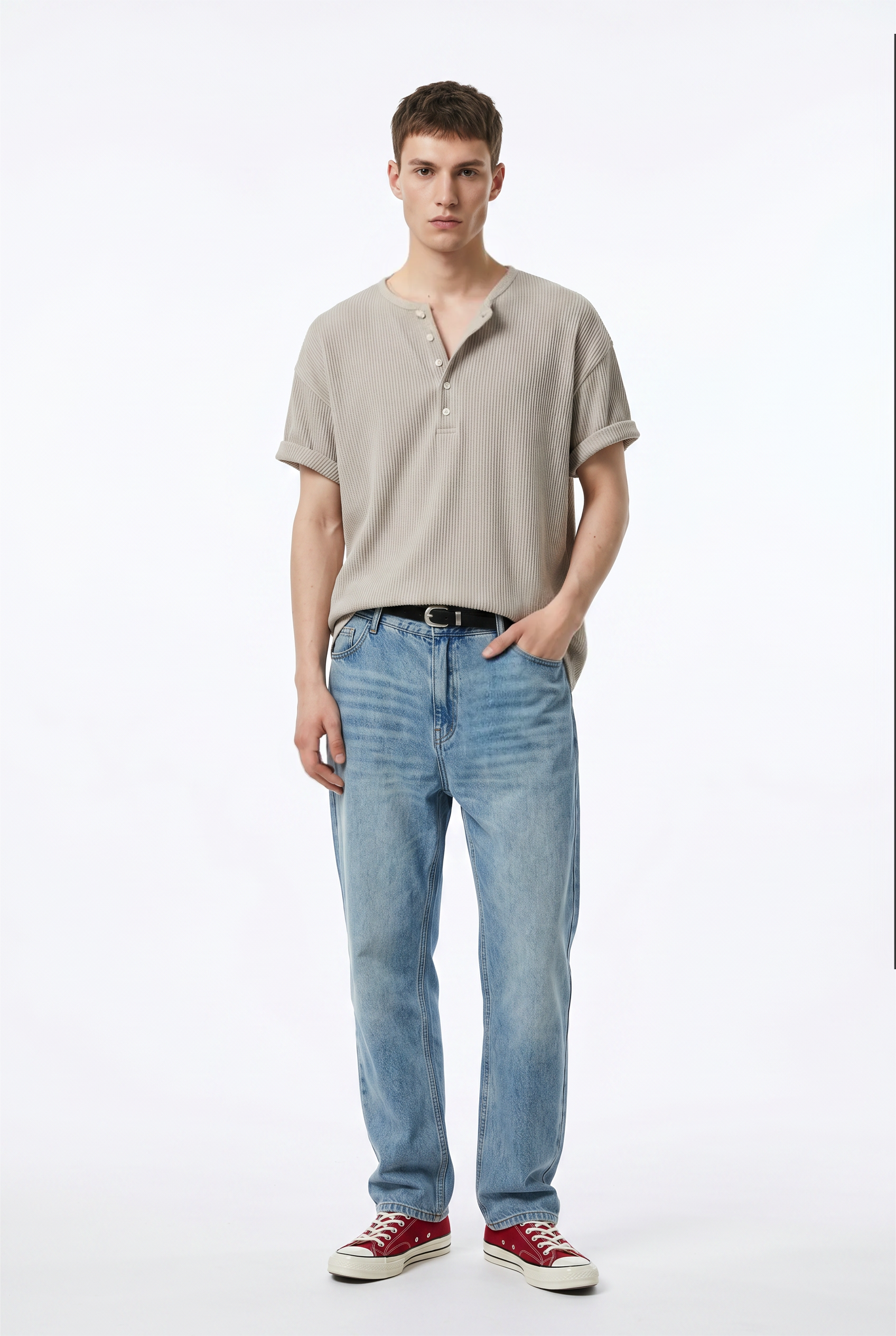 Beige Relaxed Oversized Tee