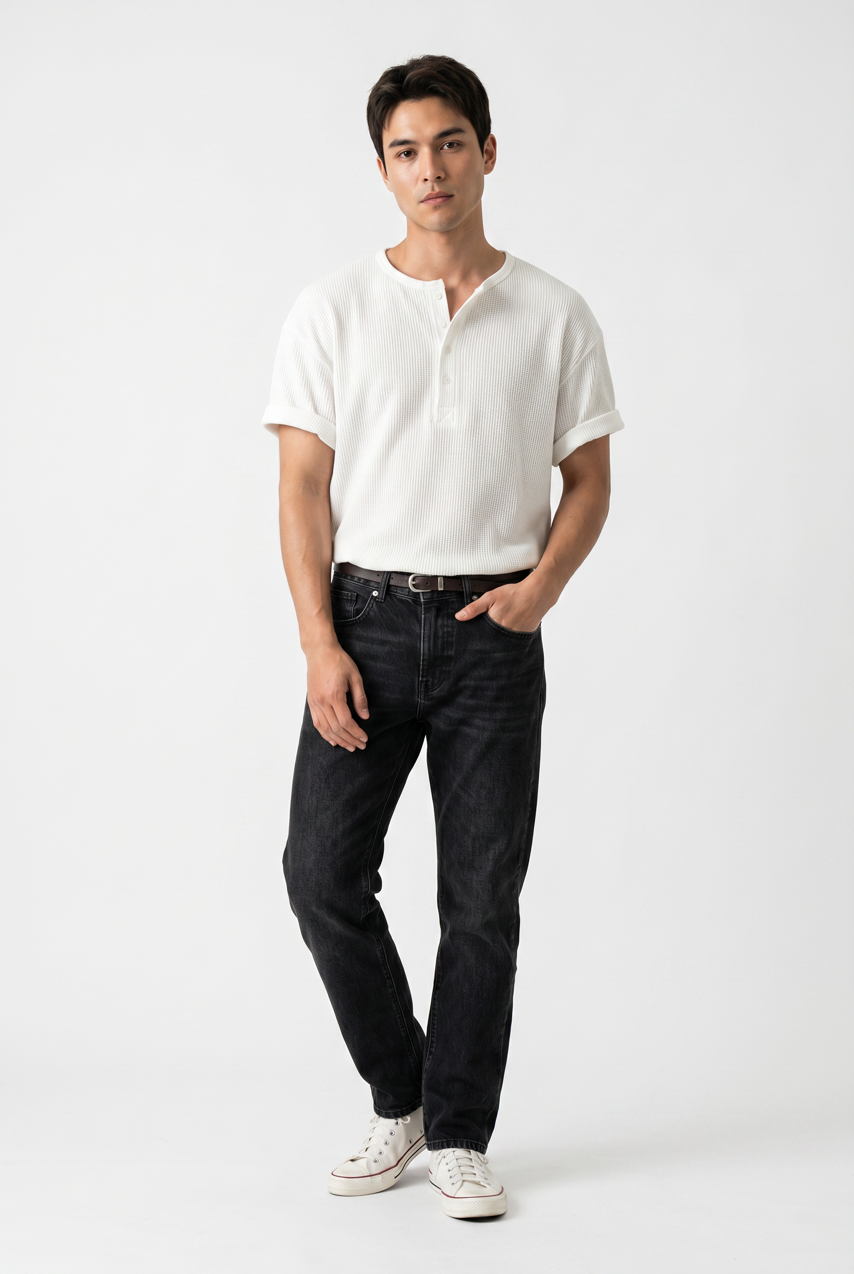 White Clean Cut Oversized T-Shirt
