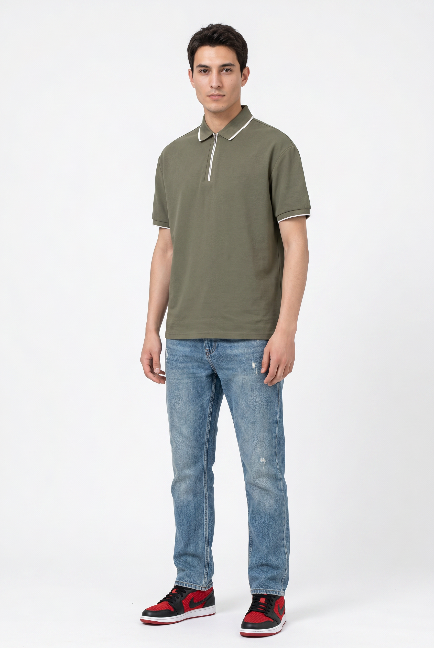 Green Relaxed Drop-Shoulder Tee
