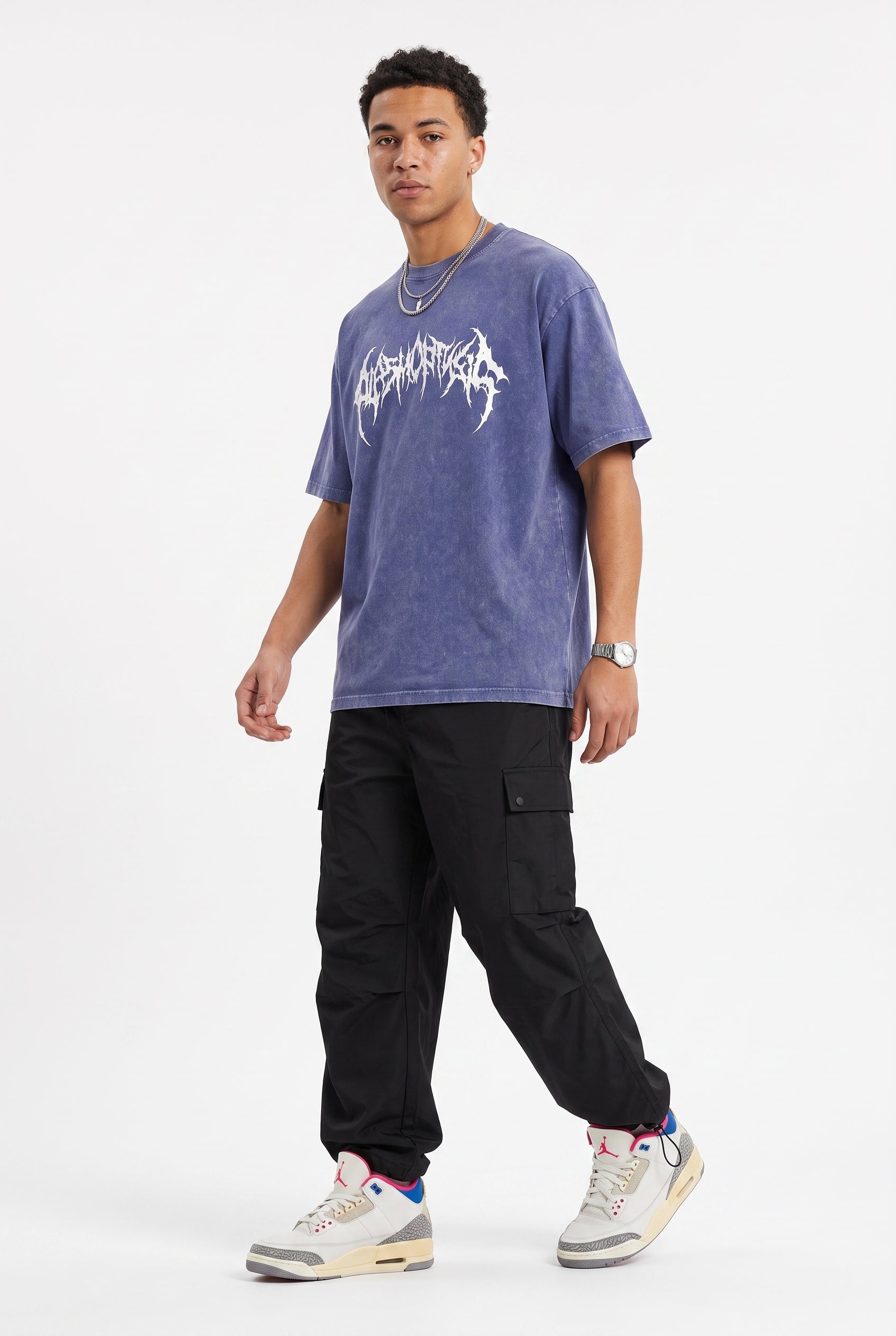 Black Oversized Crew Neck Tee