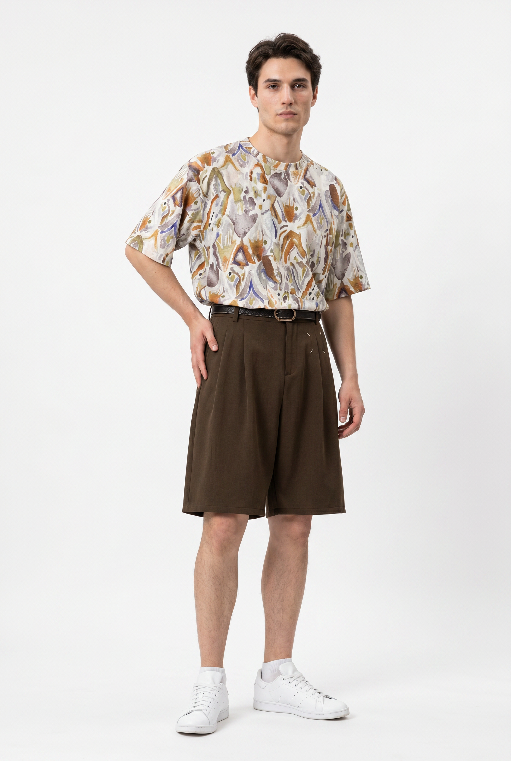 Brown Relaxed Casual Shorts