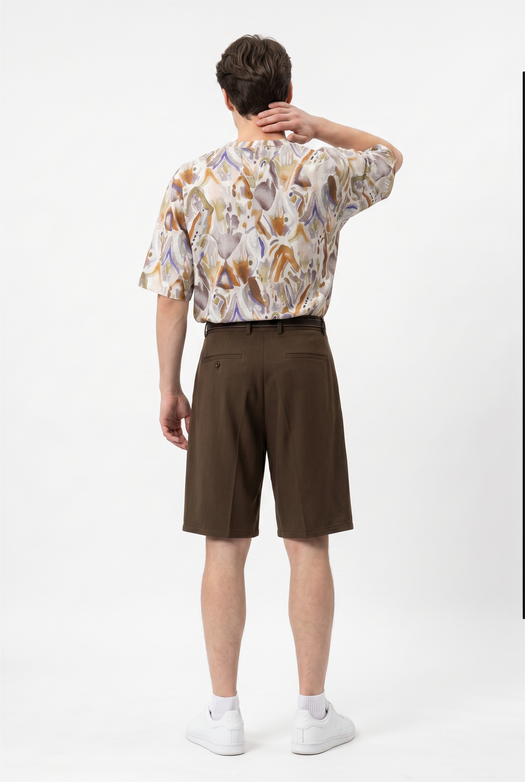 Brown Relaxed Casual Shorts