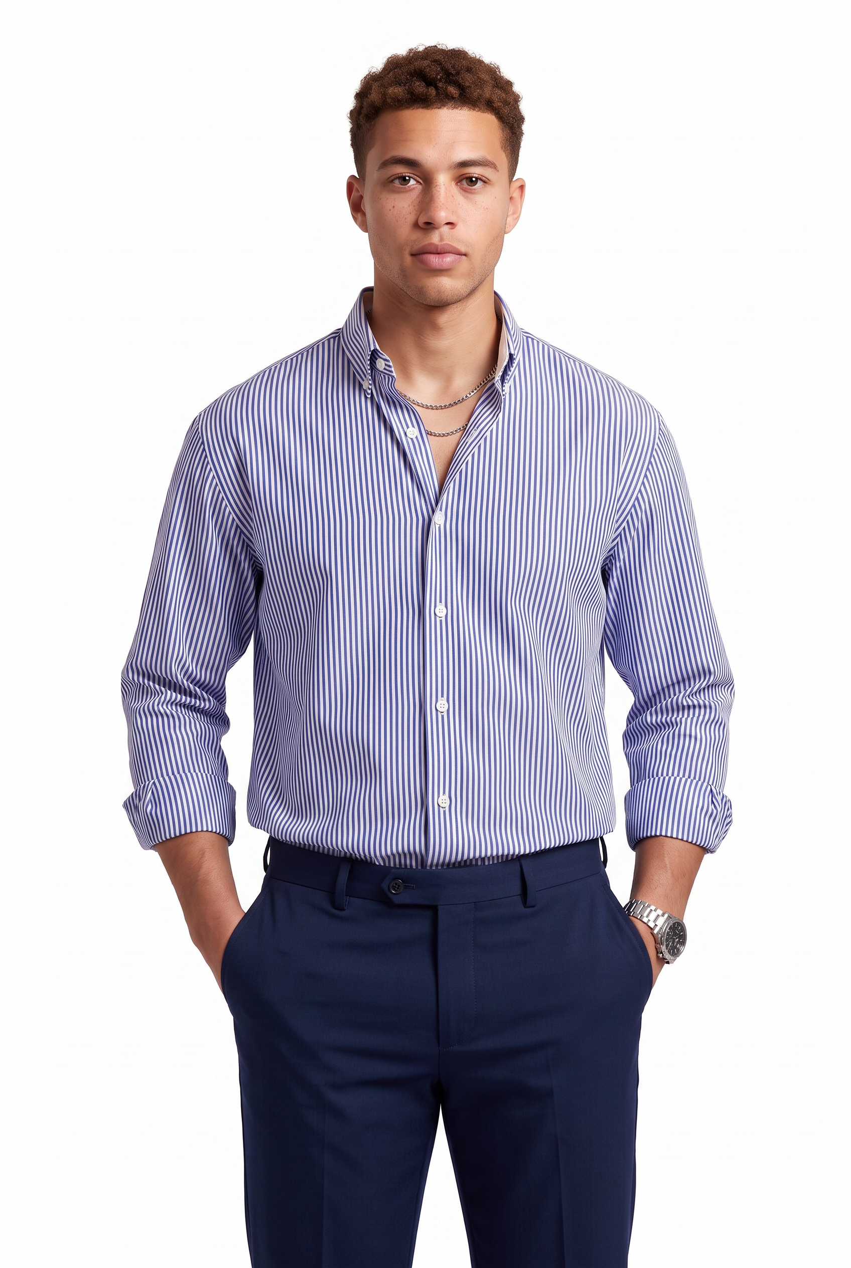 Steel Blue Slim Formal Shirt