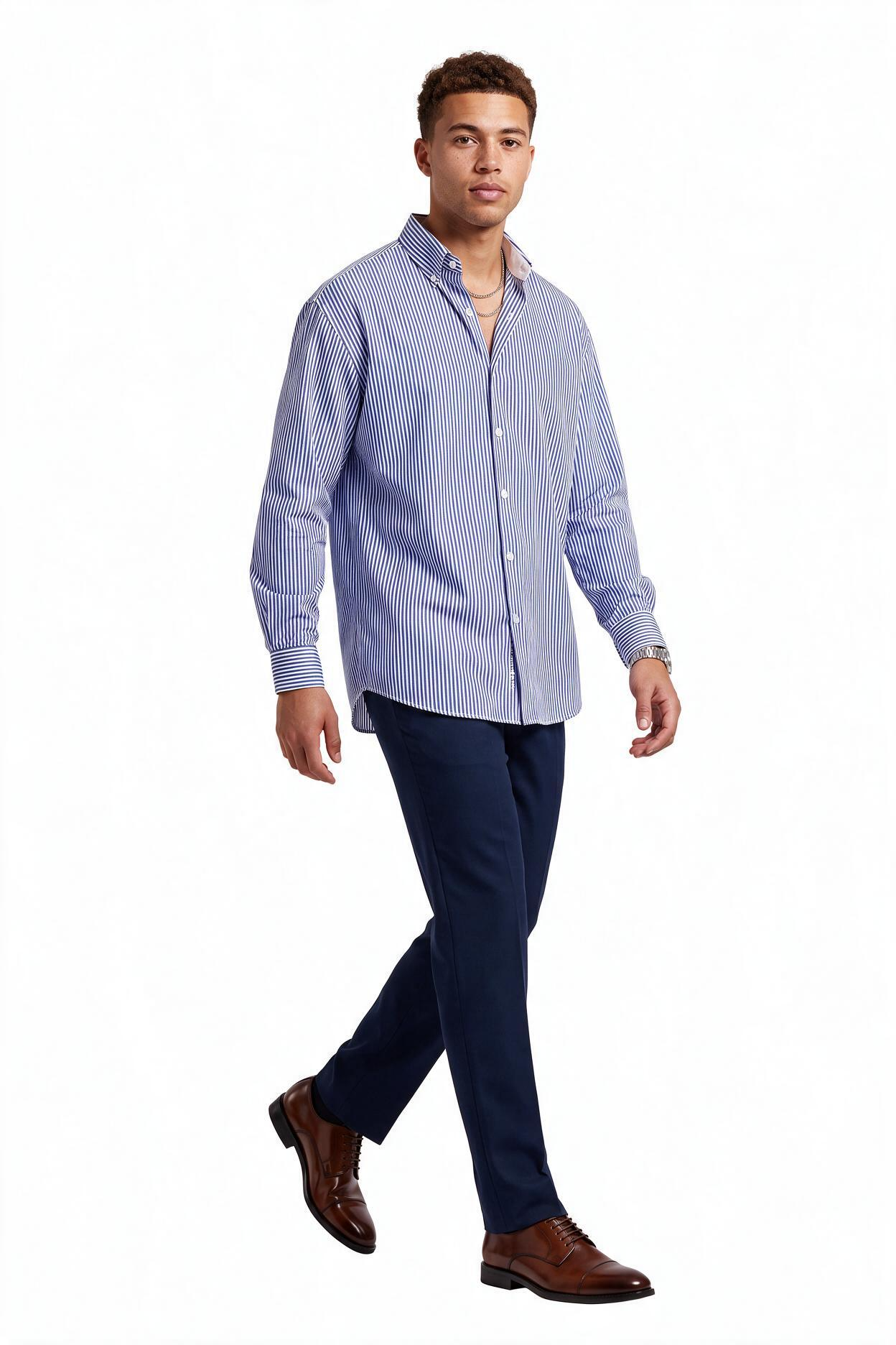 Steel Blue Slim Formal Shirt